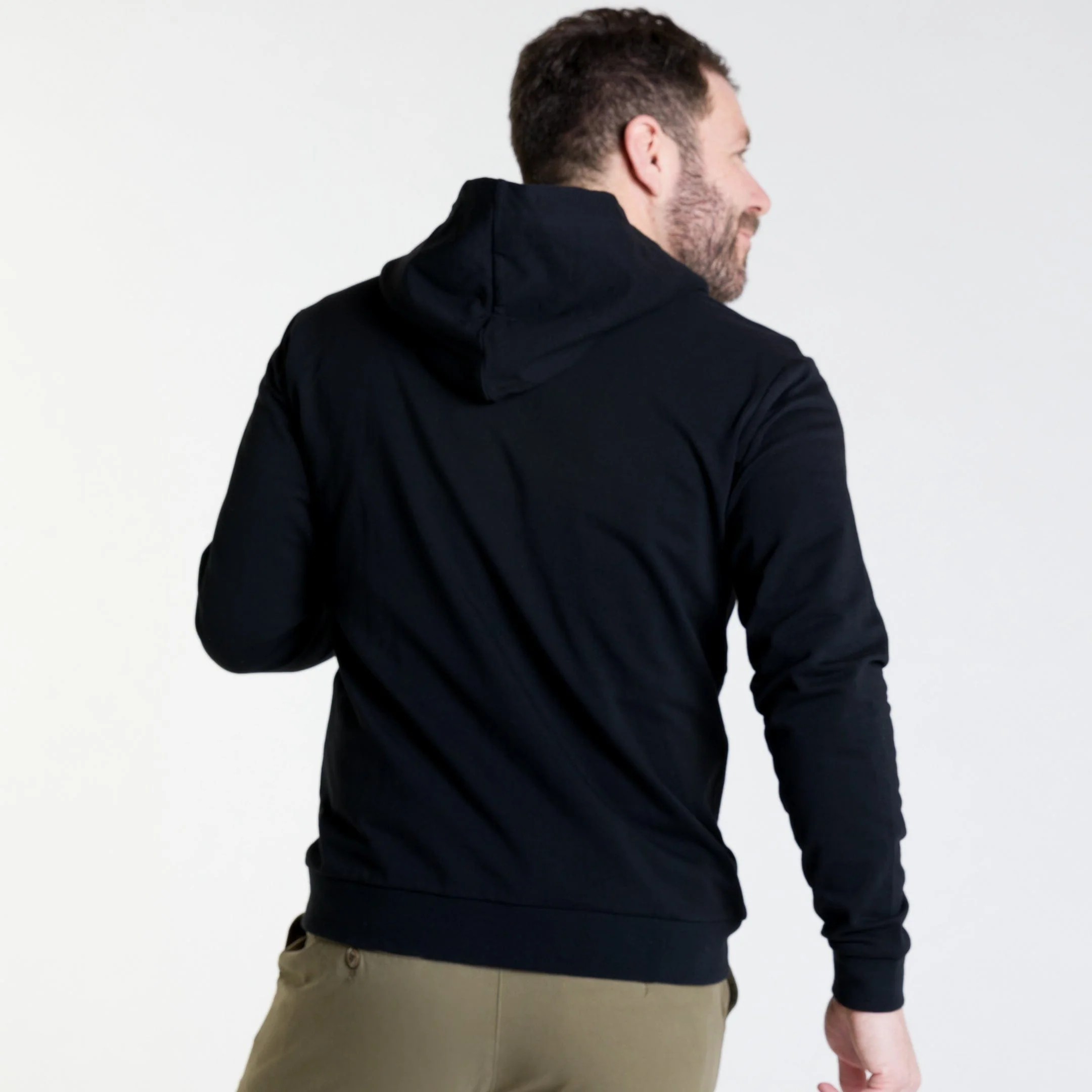 Black French Terry Full-Zip Hoodie - Image 4