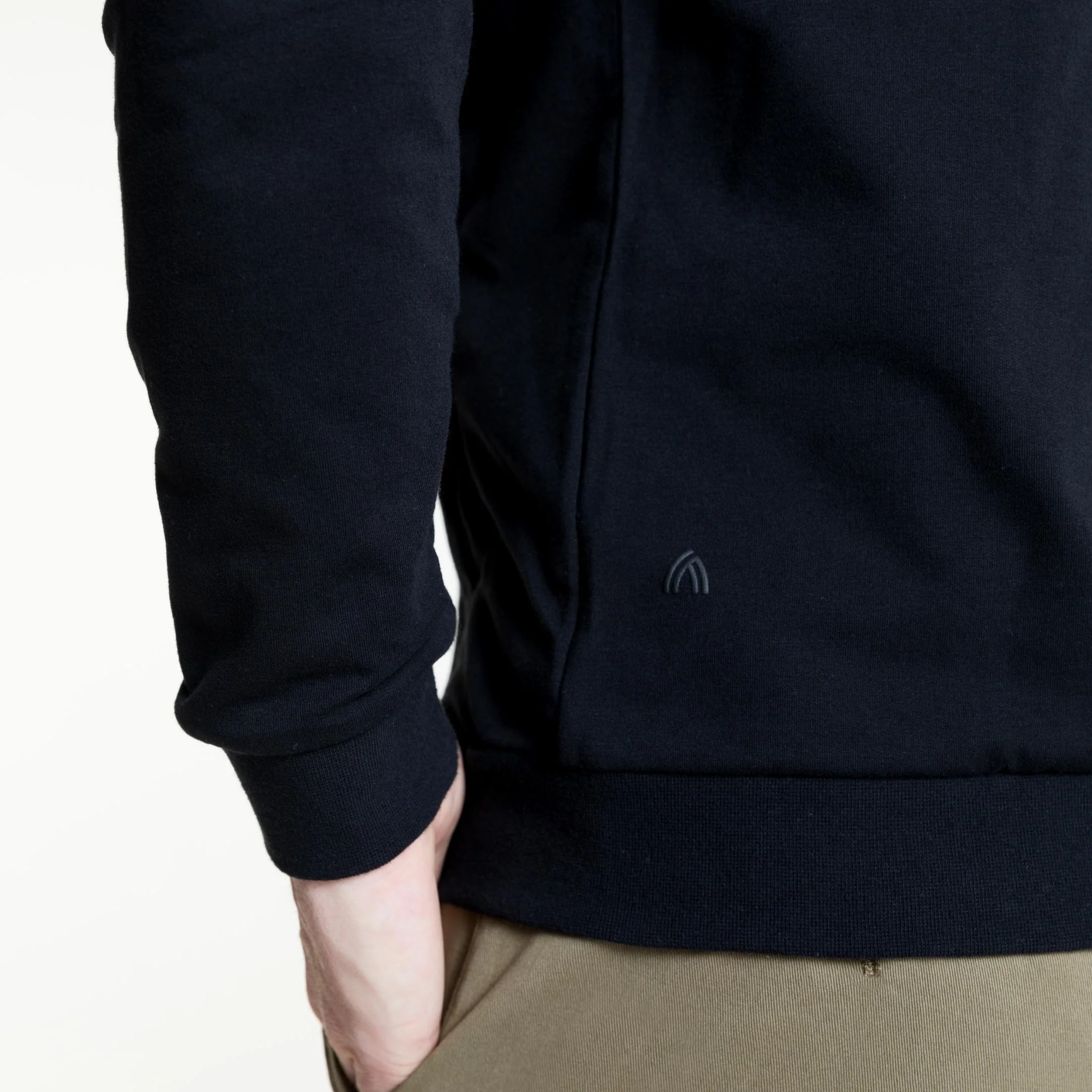 Black French Terry Full-Zip Hoodie - Image 6