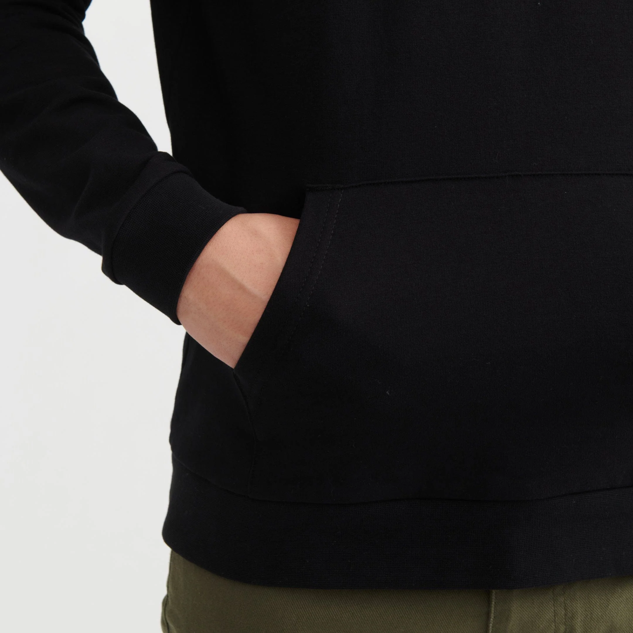 Black French Terry Pullover Hoodie - Image 5