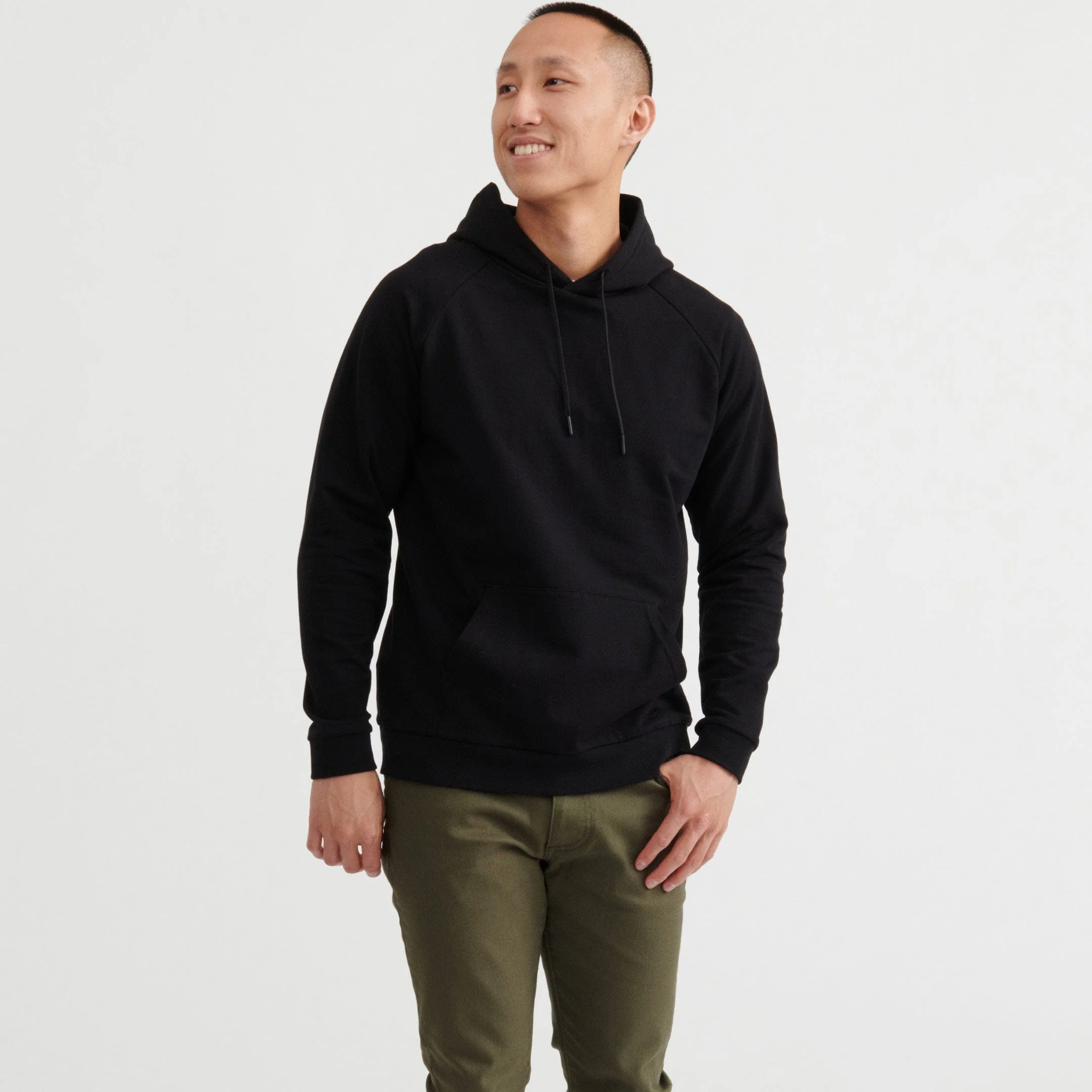 Black French Terry Pullover Hoodie - Image 6