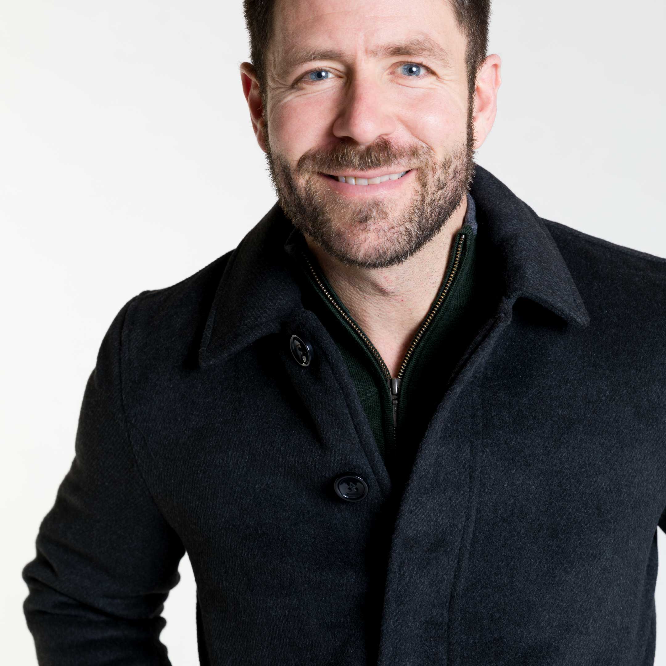 Black Herringbone Peacoat - Image 4