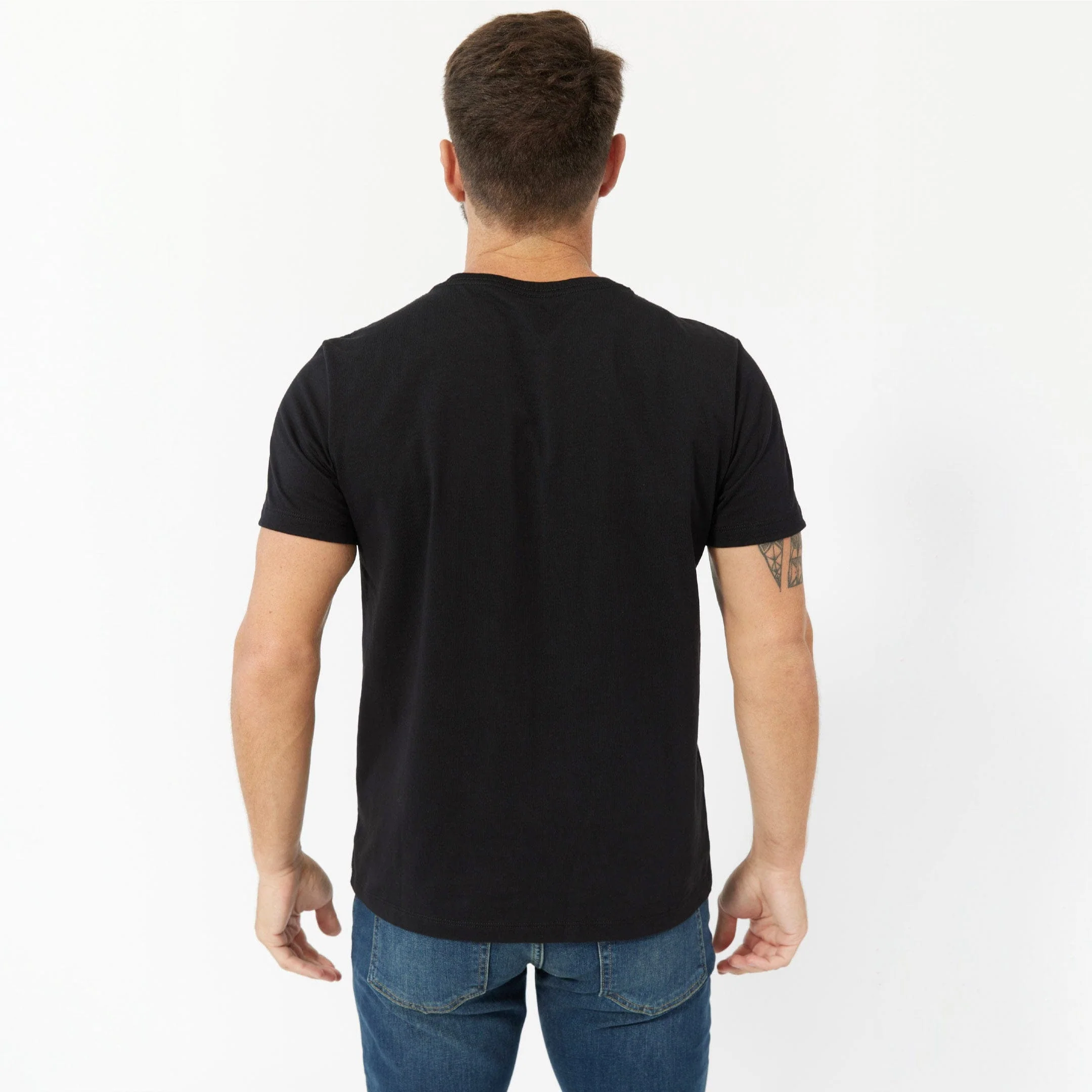Black Pima Cotton Crew Neck Tee - Image 3