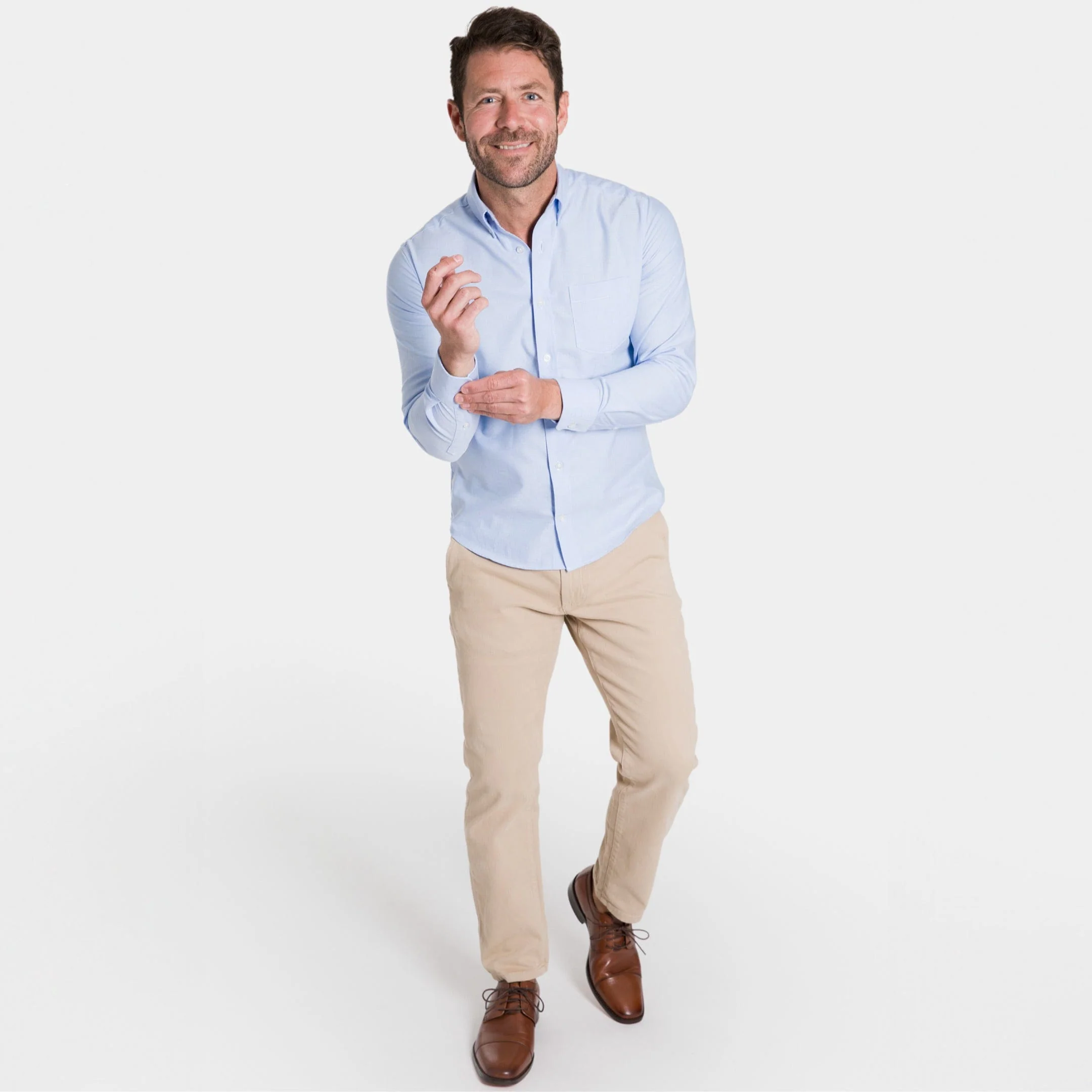 Blue Oxford Wrinkle Free Shirt - Image 3