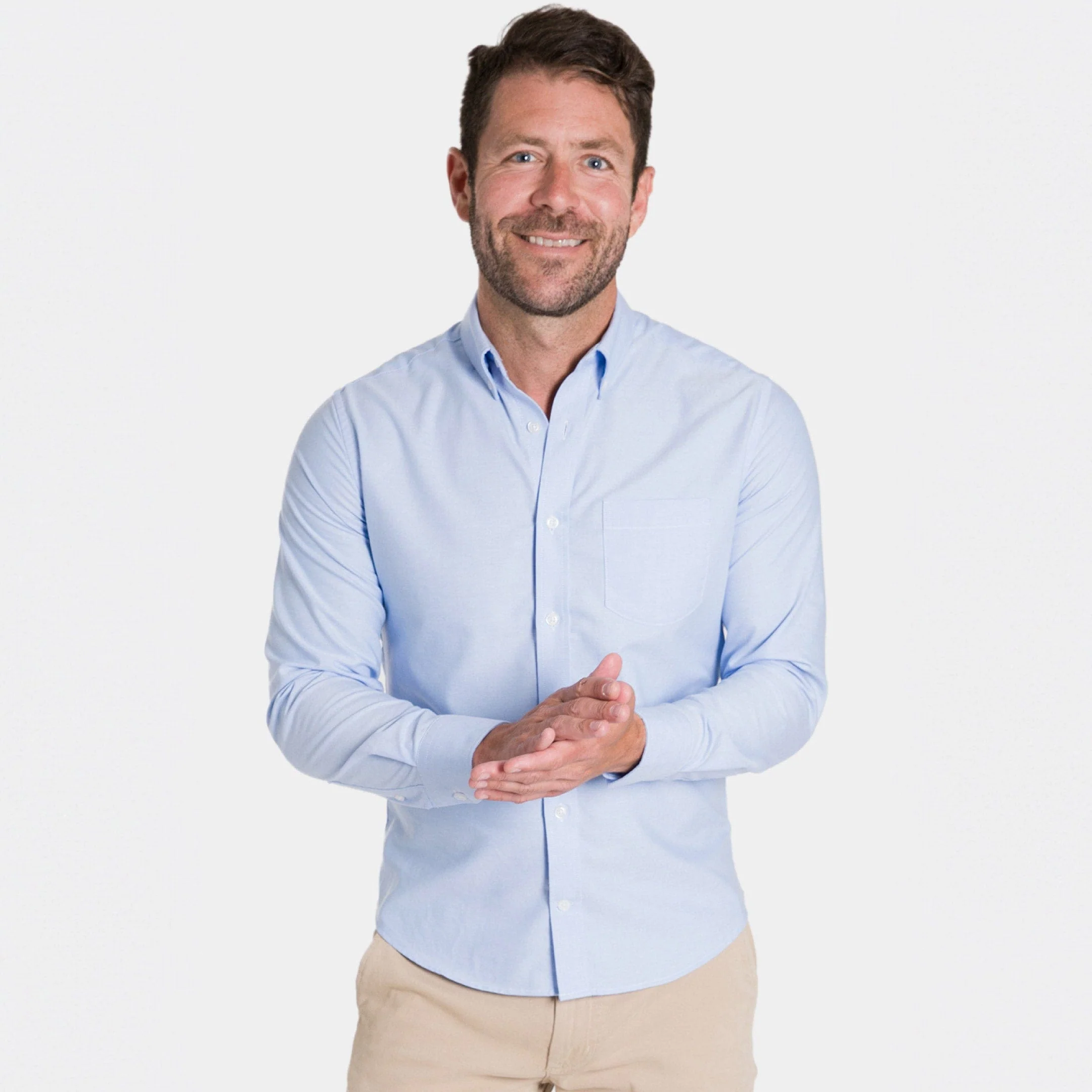 Blue Oxford Wrinkle Free Shirt - Image 6