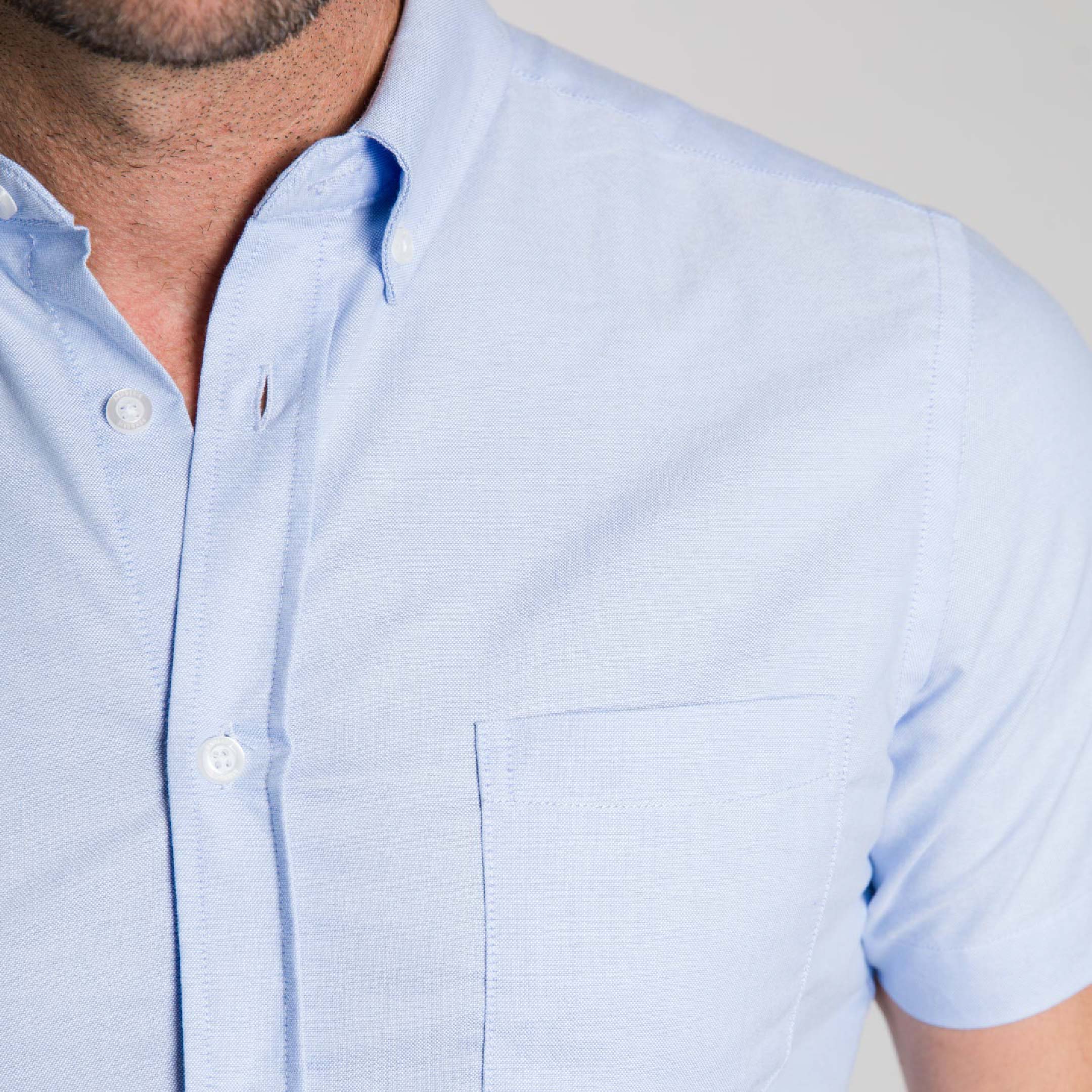 Blue Oxford Wrinkle Free Short Sleeve Shirt - Image 5