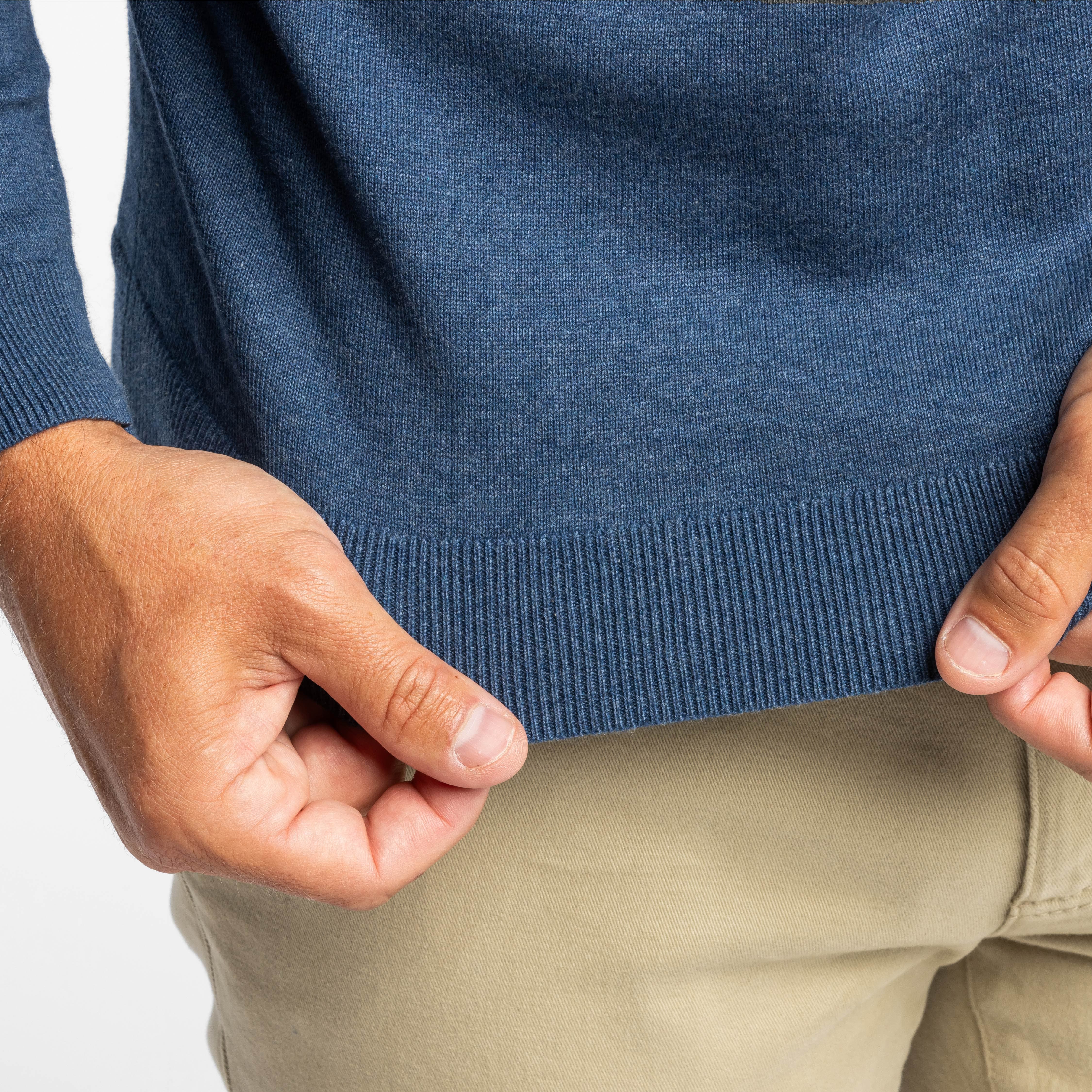 Bright Blue Cotton Crew Neck Sweater - Image 4