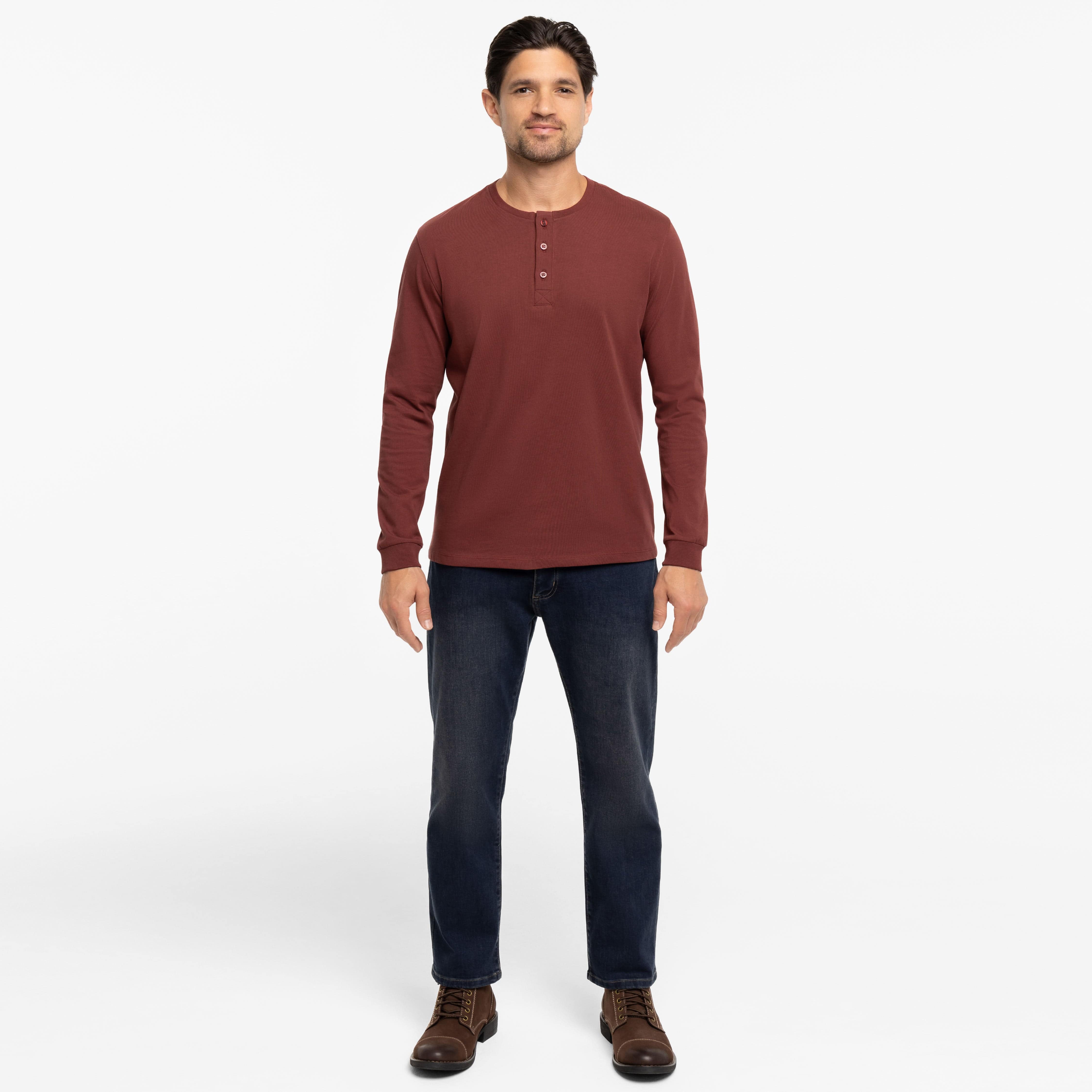 Burgundy Long Sleeve Pima Cotton Henley - Image 6