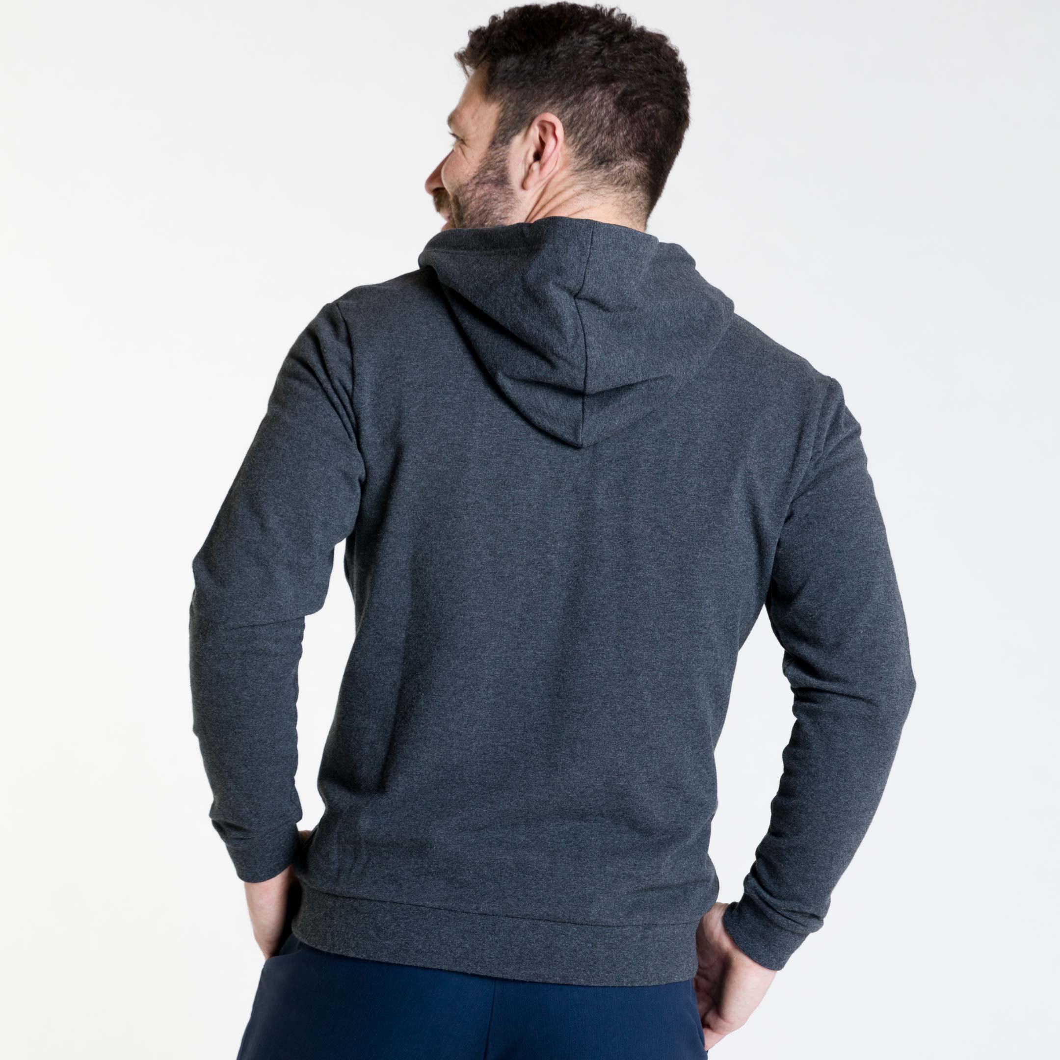 Charcoal French Terry Full-Zip Hoodie - Image 4