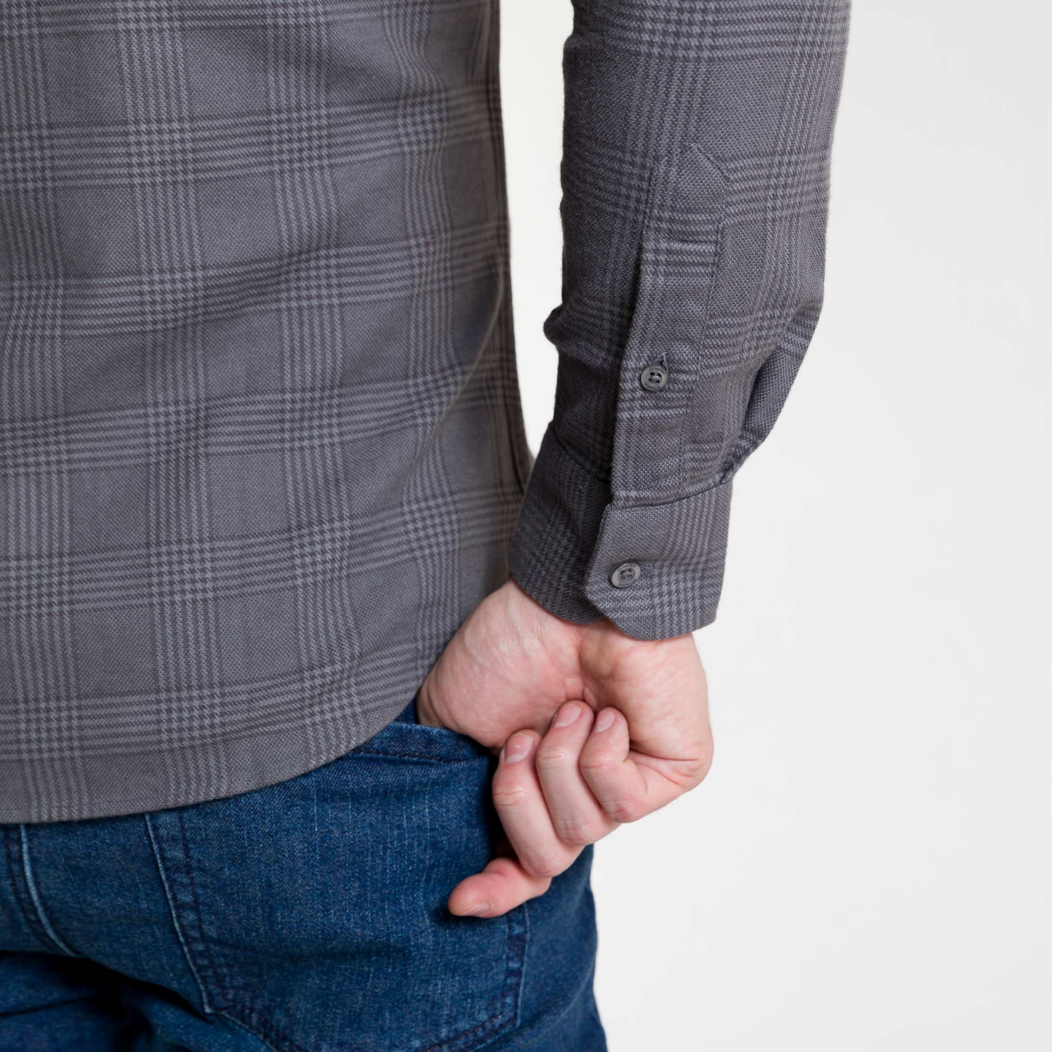 Charcoal Glen Plaid Flannel Shirt - Image 4