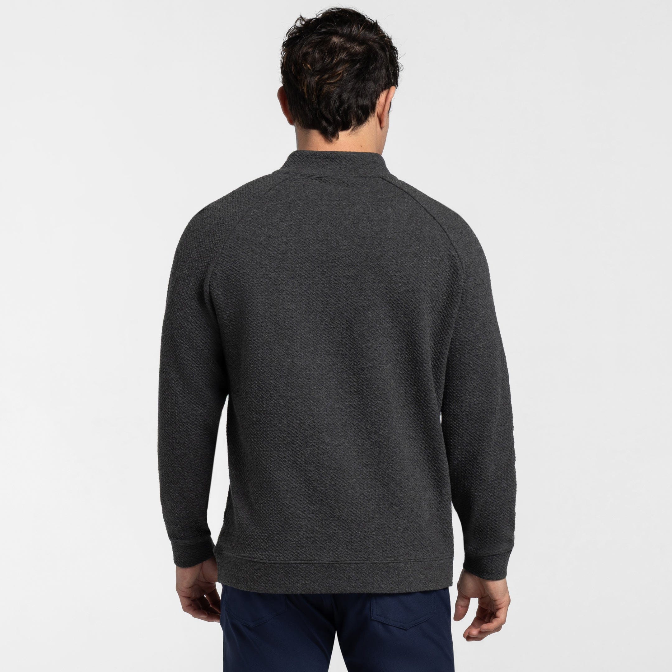 Charcoal Textured Hybrid Quarter-Zip - Image 3