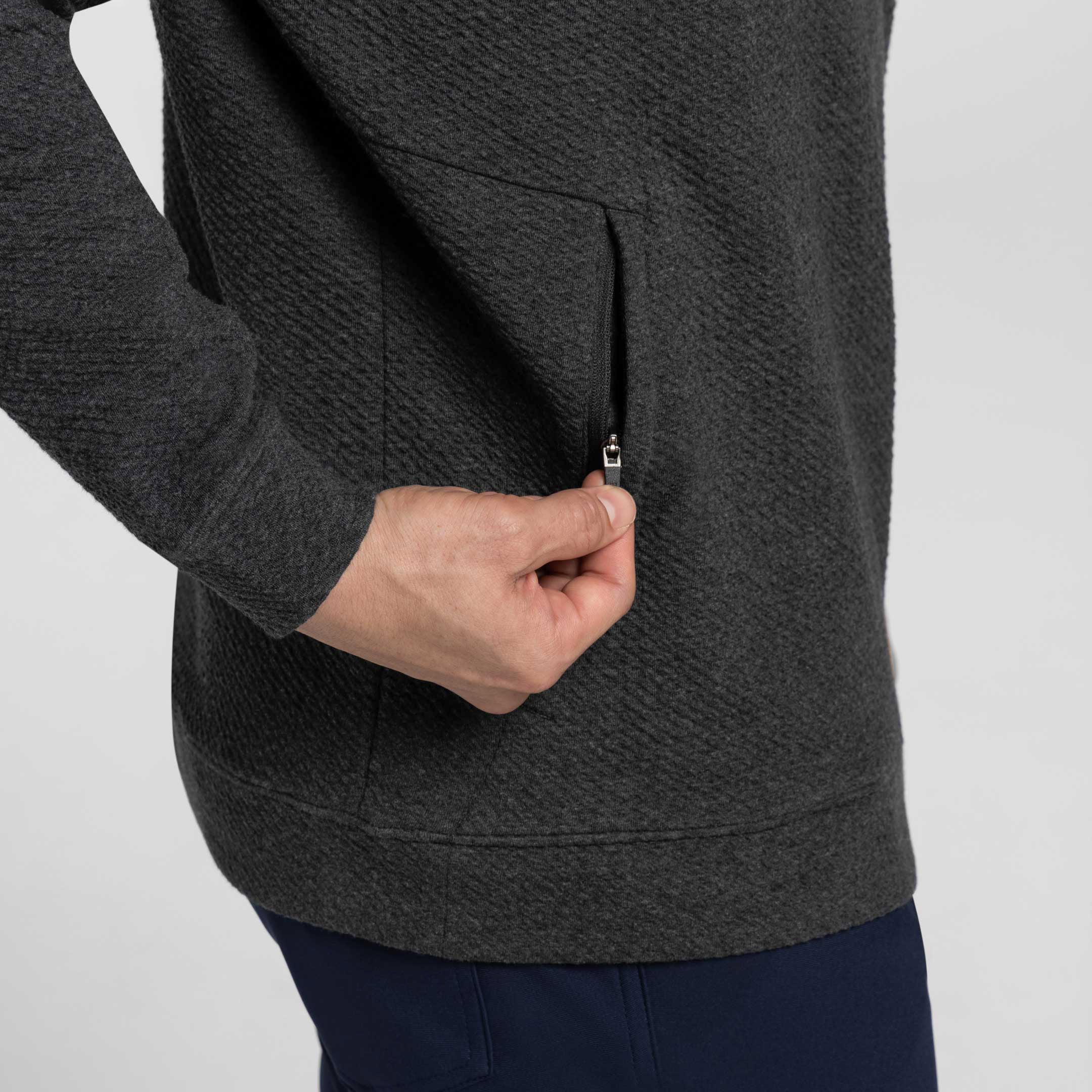 Charcoal Textured Hybrid Quarter-Zip - Image 5