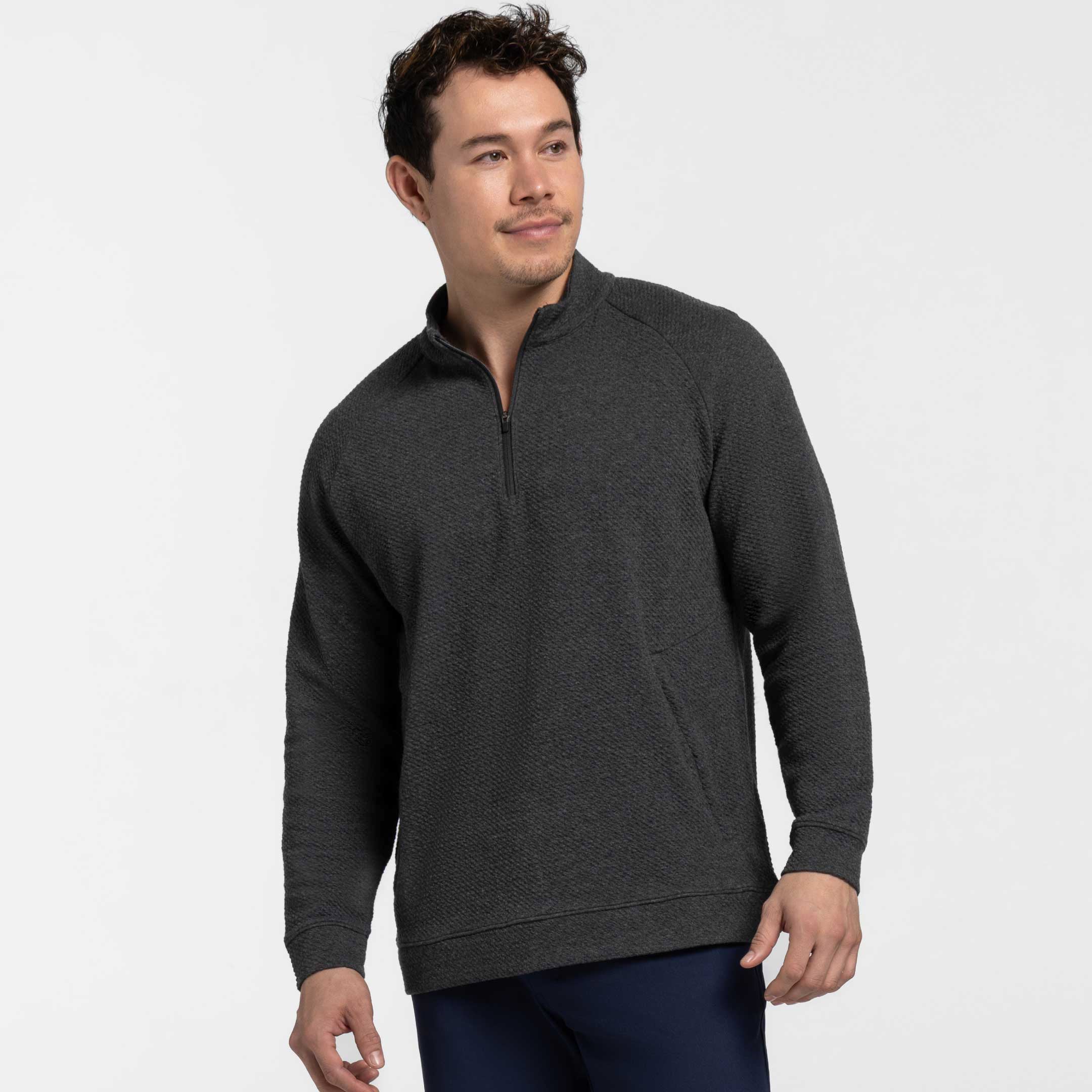 Charcoal Textured Hybrid Quarter-Zip - Image 6