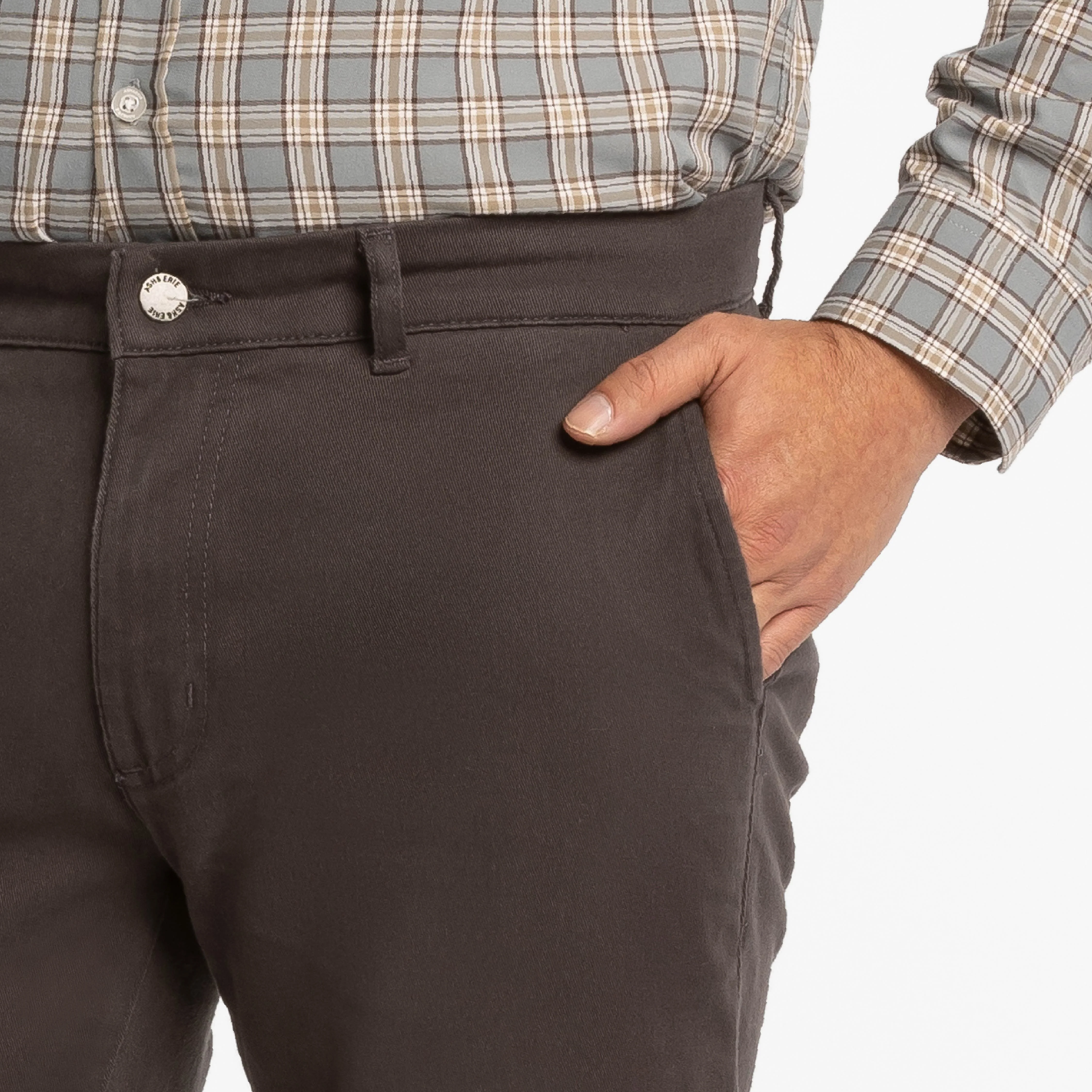 Charcoal Washed Stretch Chino - Image 4