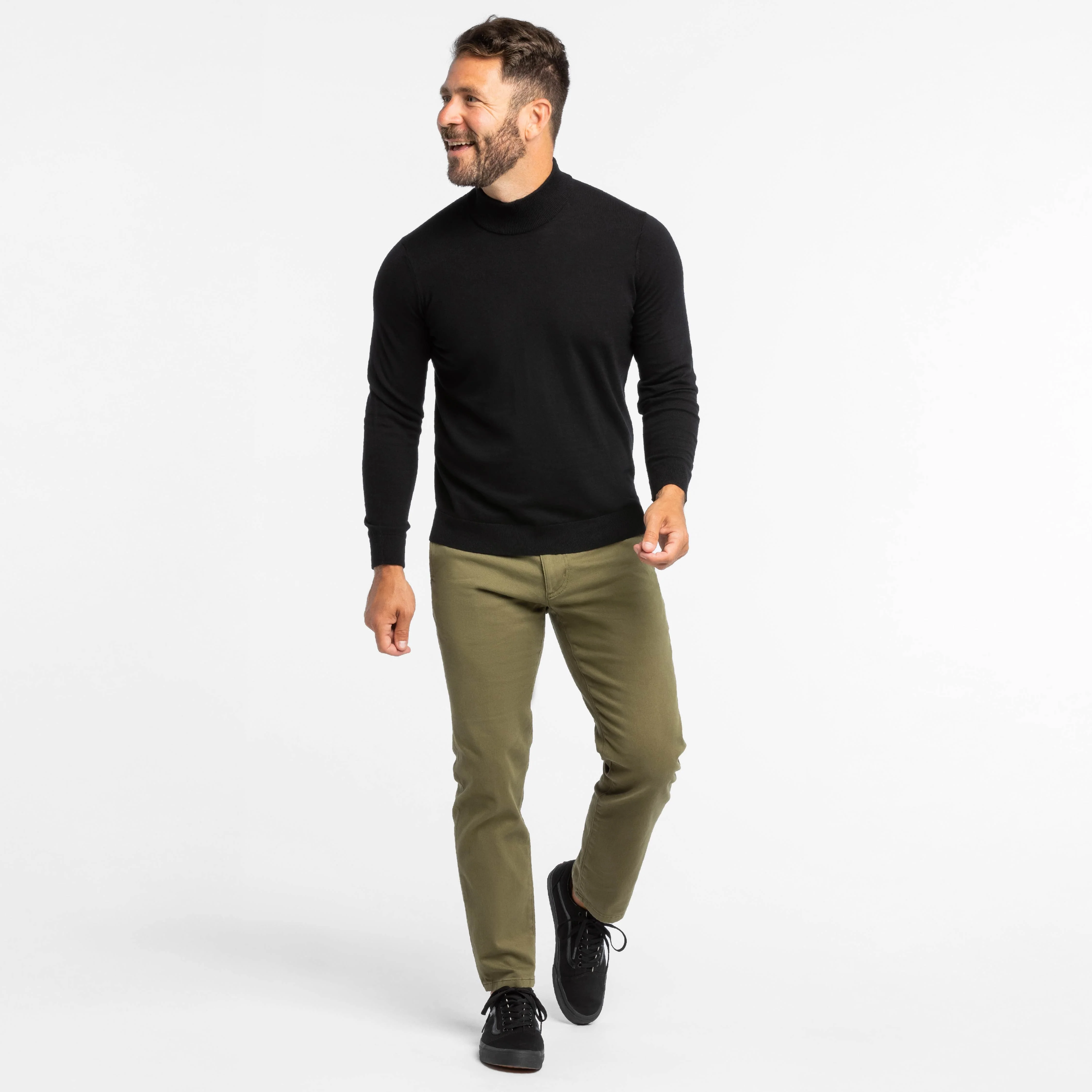 Dark Olive Washed Stretch Chino - Image 6