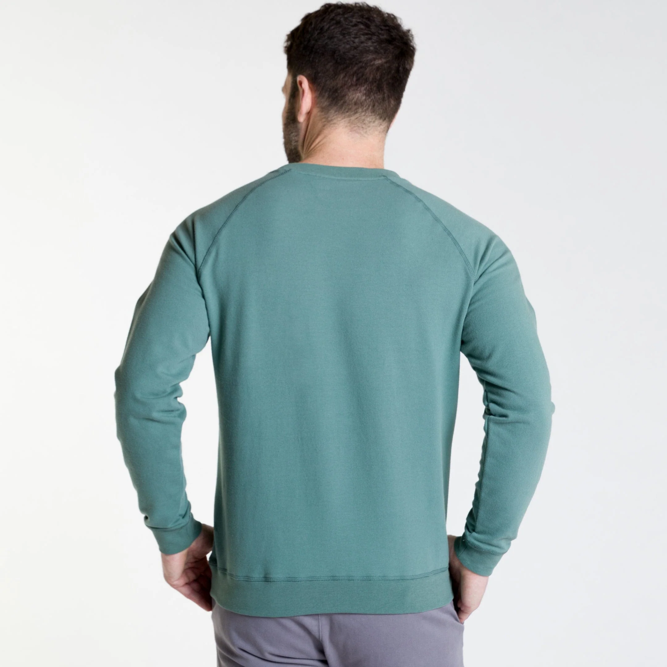 Dark Sage French Terry Sweatshirt - Image 3