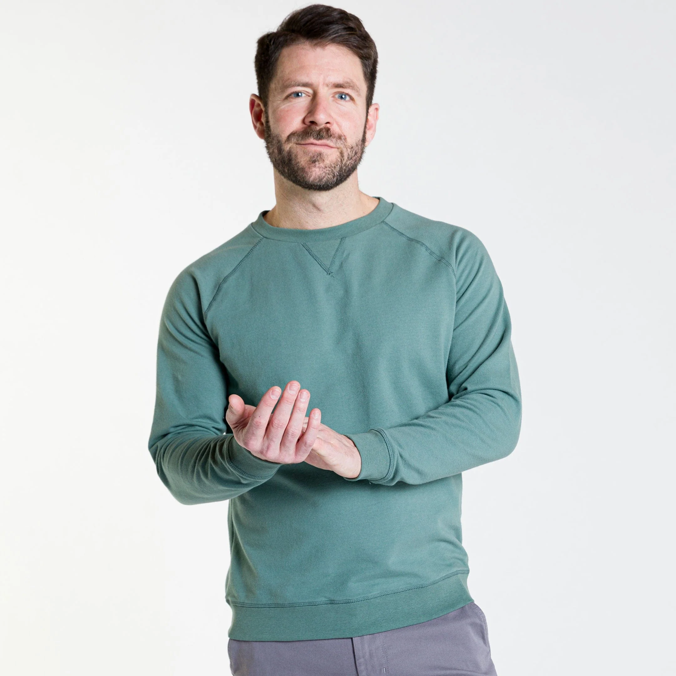 Dark Sage French Terry Sweatshirt - Image 6