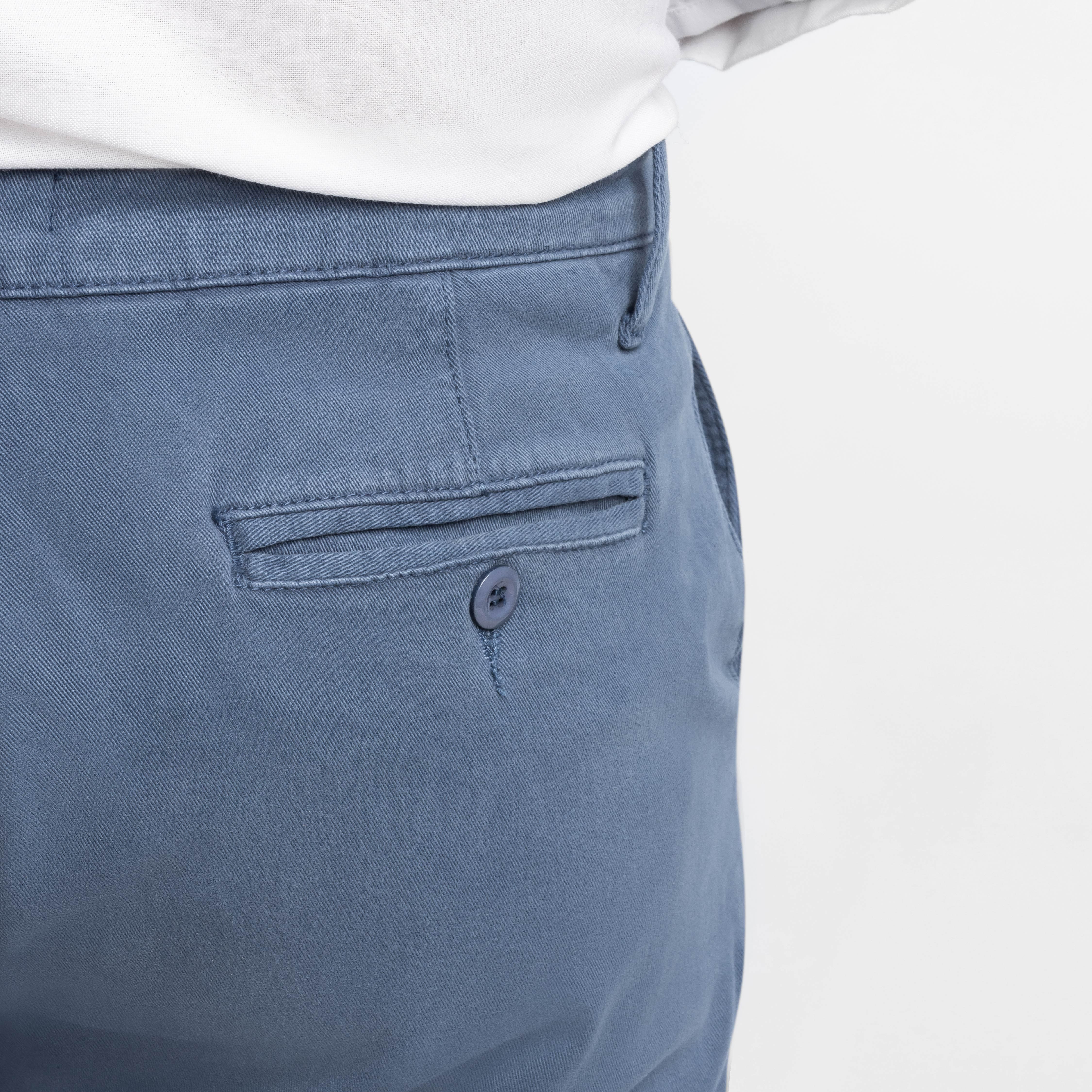 Deep Blue Washed Stretch Chino - Image 4