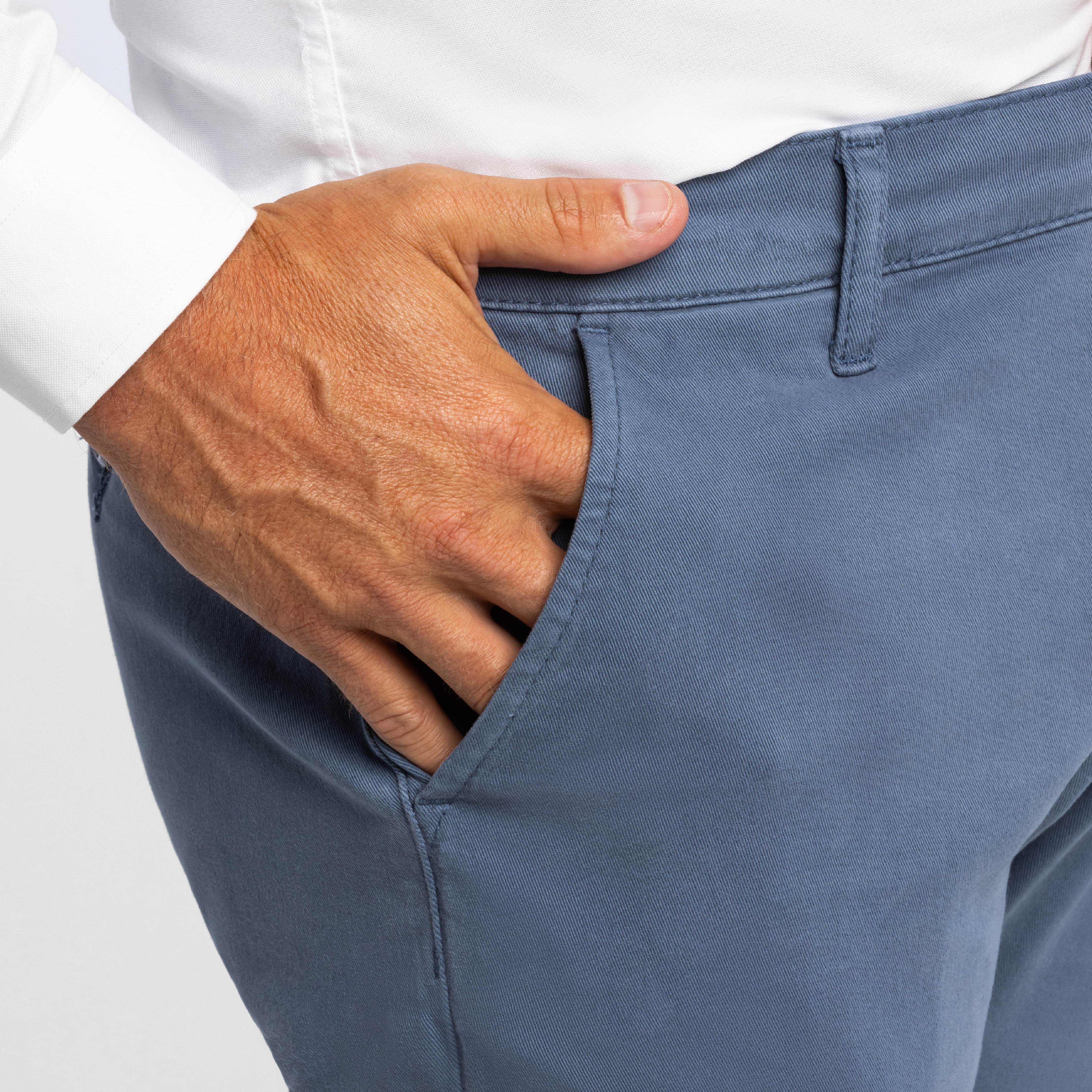 Deep Blue Washed Stretch Chino - Image 5