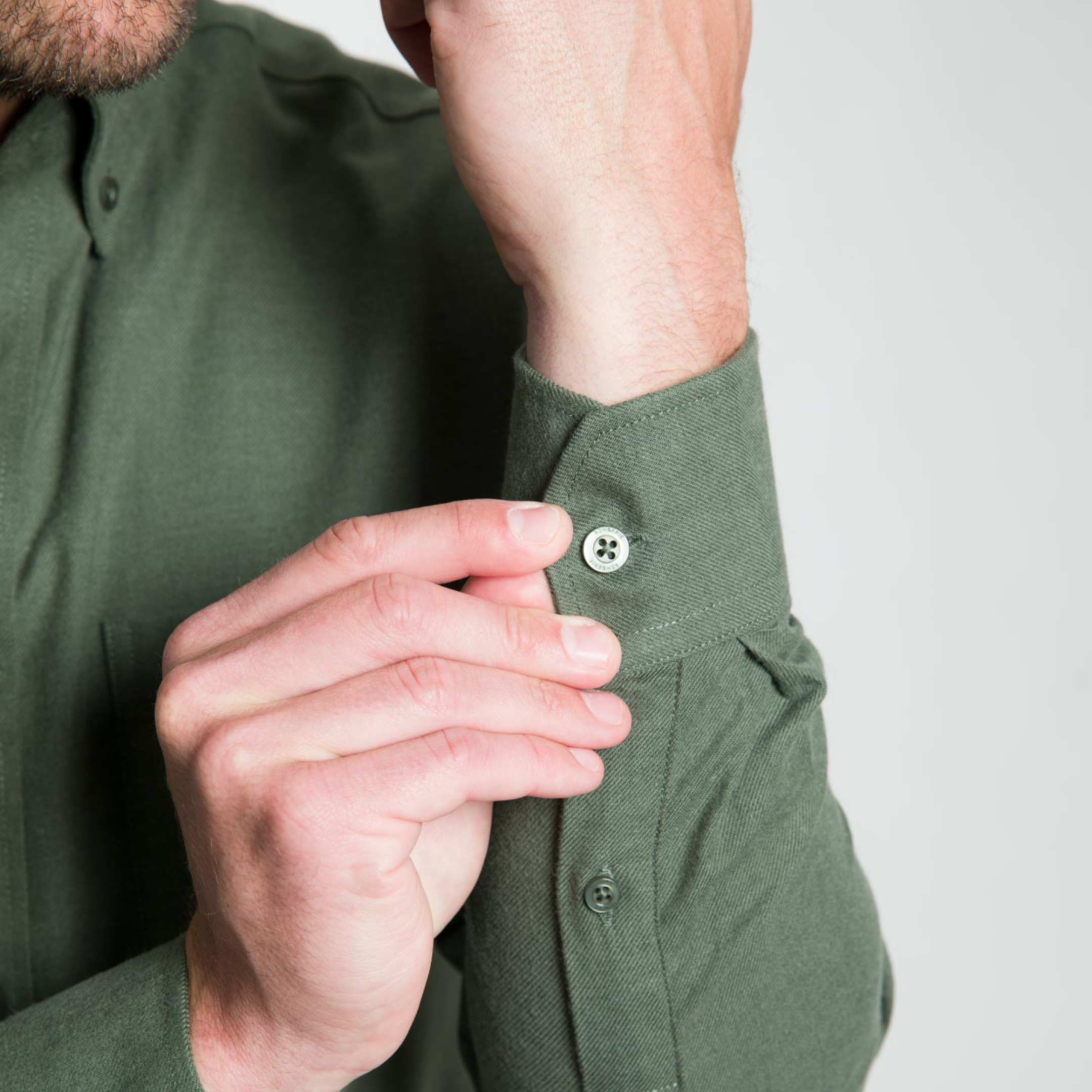 Elm Green Brushed Shirt - Image 4
