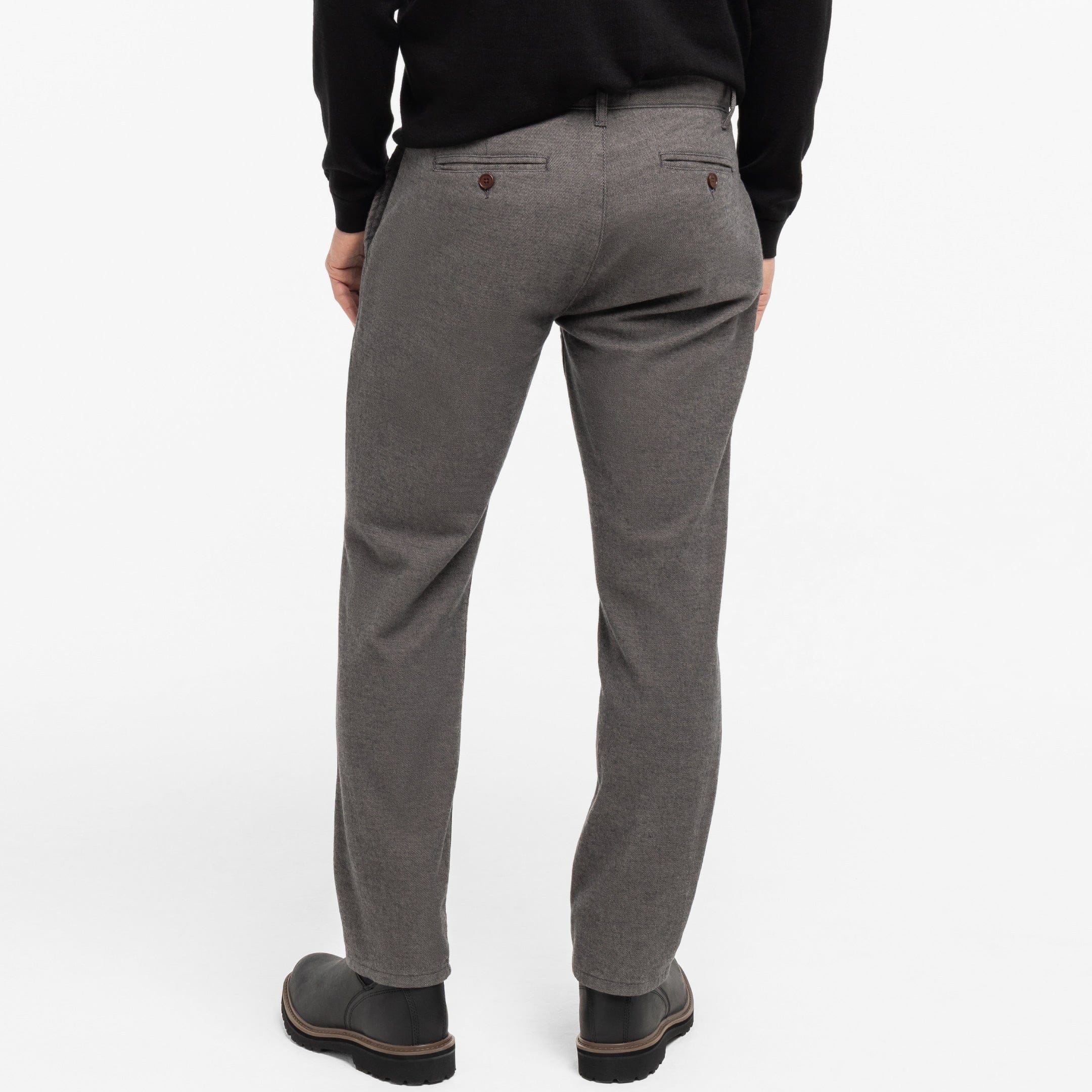 Grey Brushed Twill Chinos - Image 3