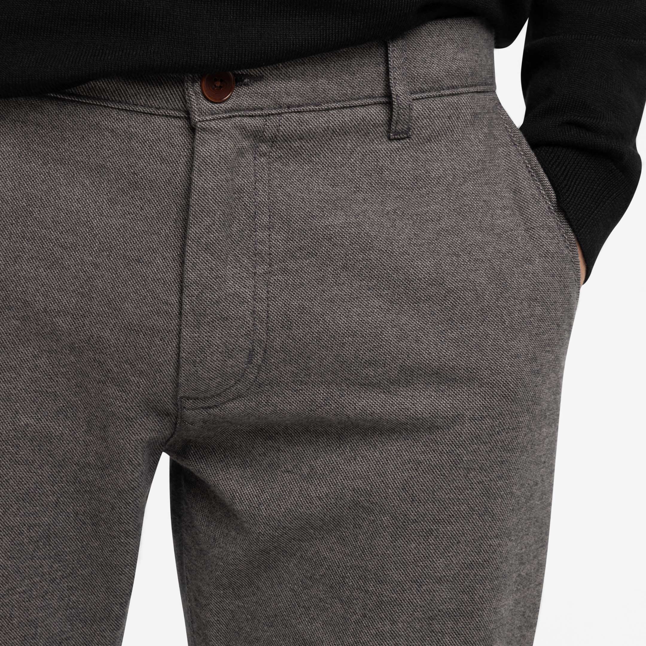 Grey Brushed Twill Chinos - Image 4