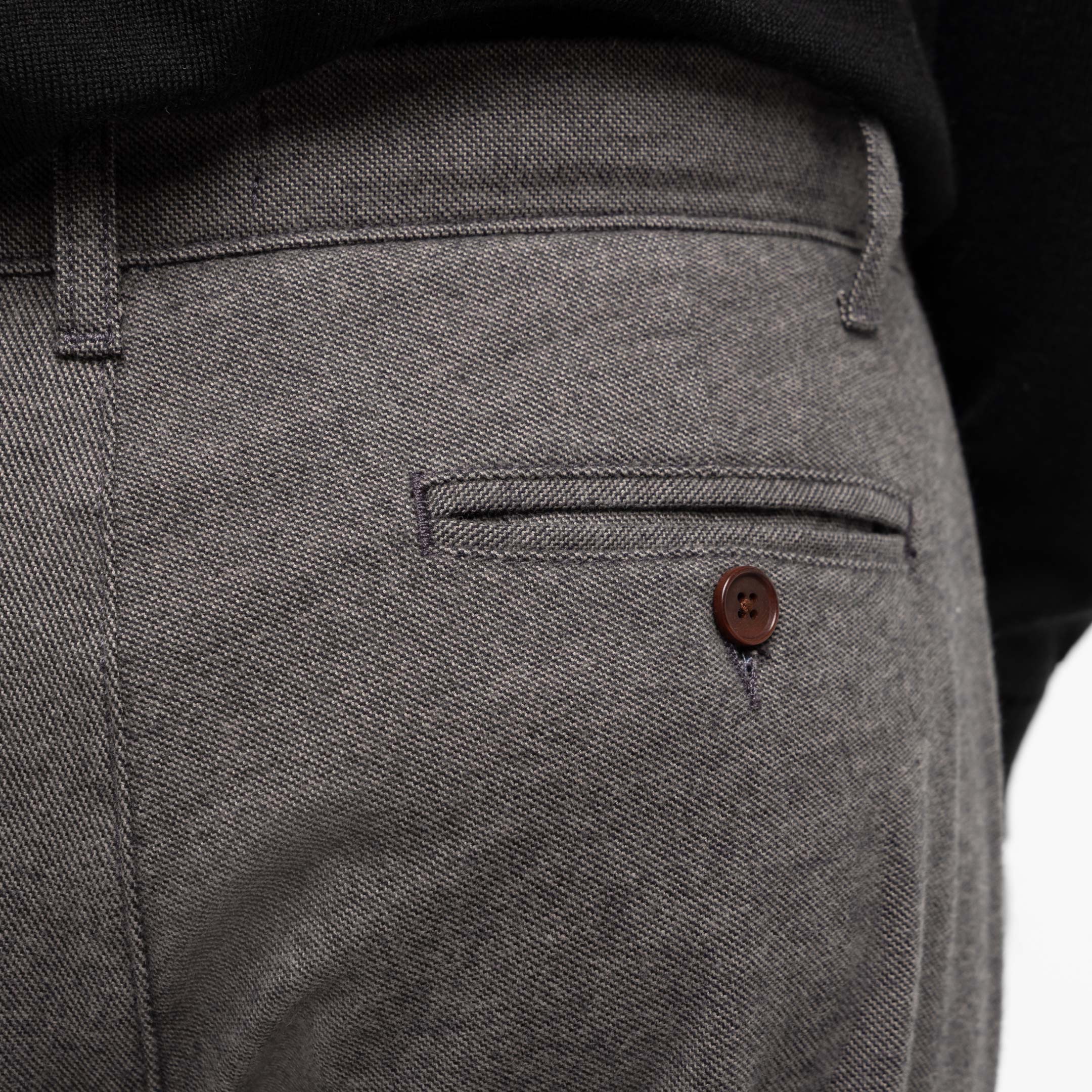 Grey Brushed Twill Chinos - Image 5