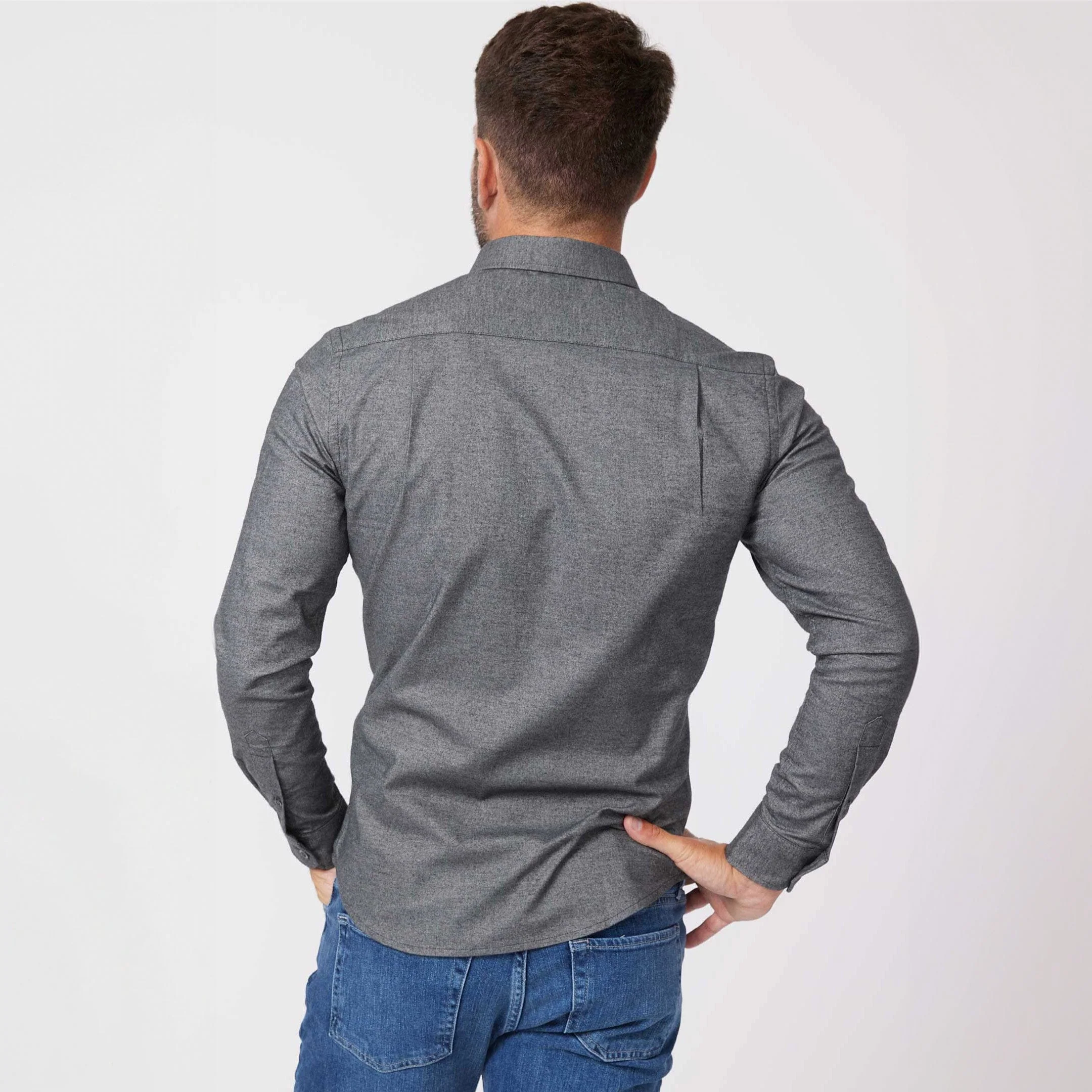 Heather Charcoal Brushed Shirt - Image 4