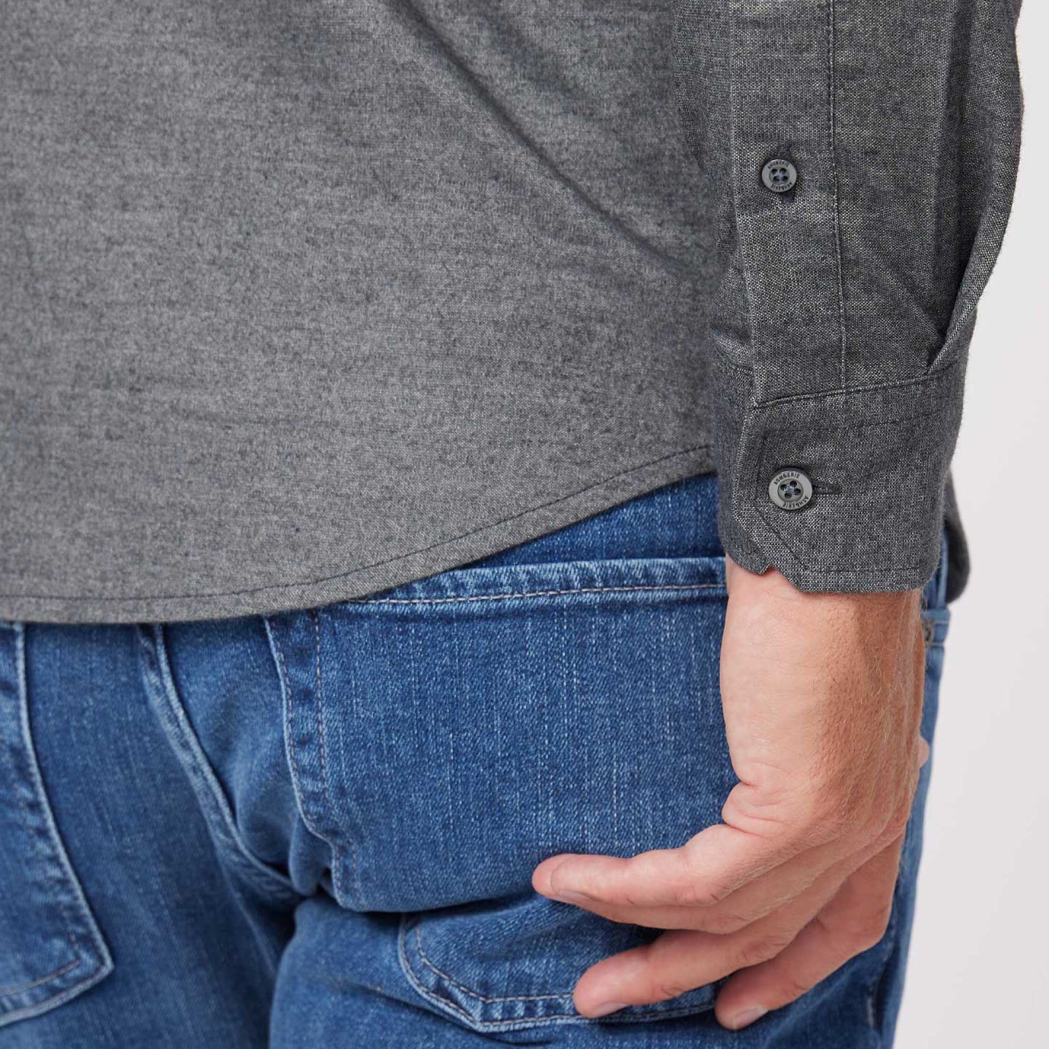 Heather Charcoal Brushed Shirt - Image 5