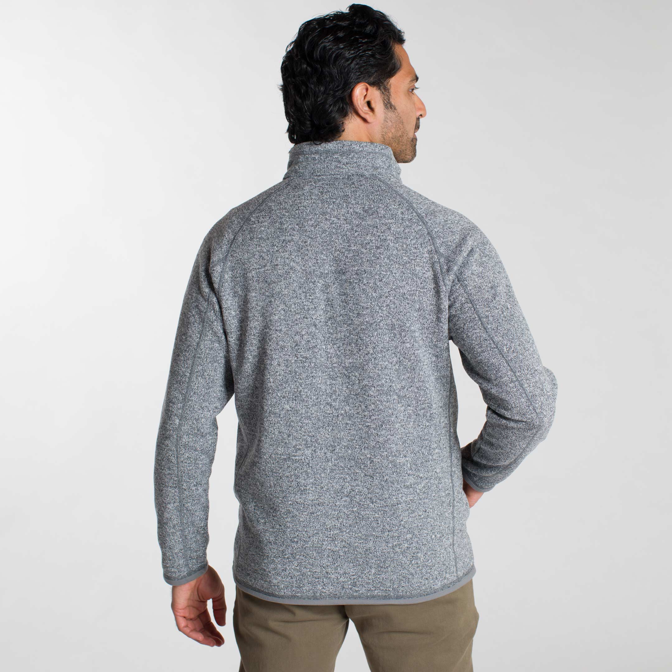 Heather Grey Full-Zip Fleece Jacket - Image 3