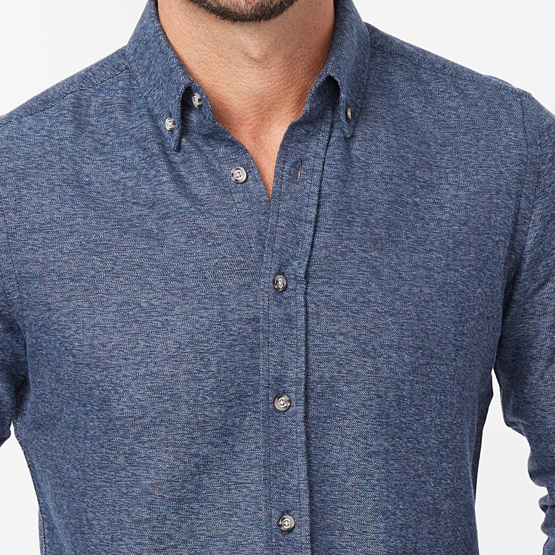 Heather Indigo Brushed Shirt - Image 4