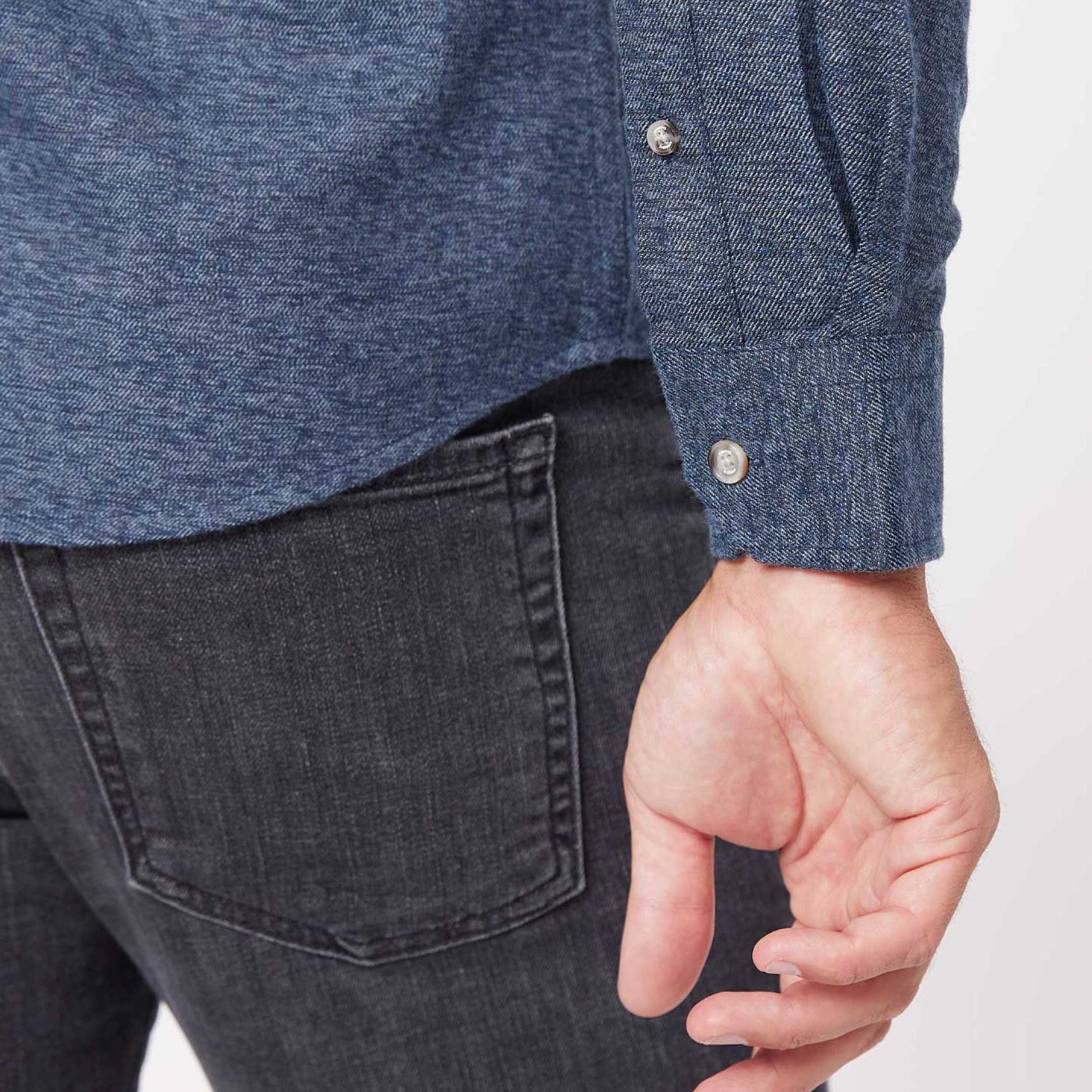 Heather Indigo Brushed Shirt - Image 6