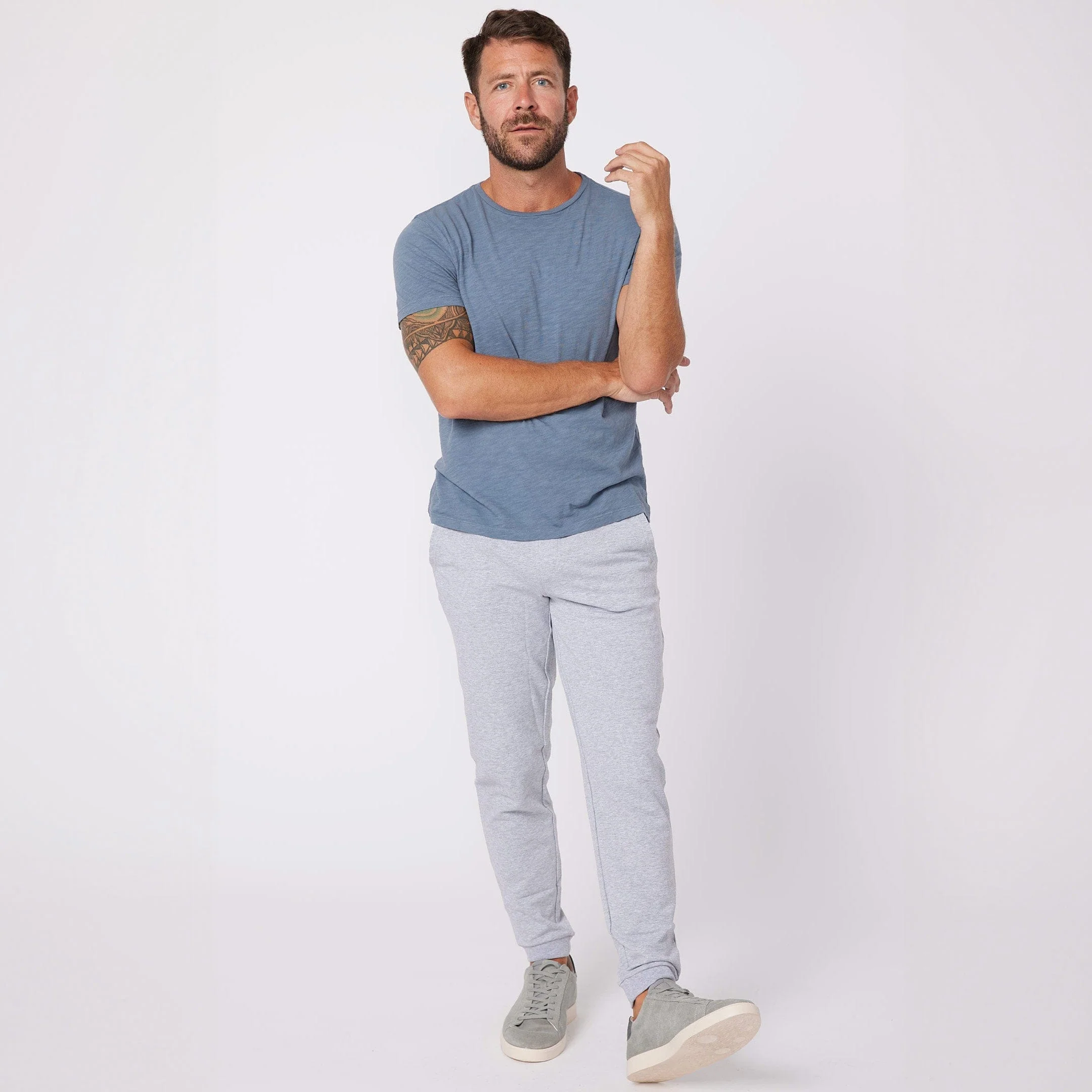 Light Grey French Terry Jogger - Image 5