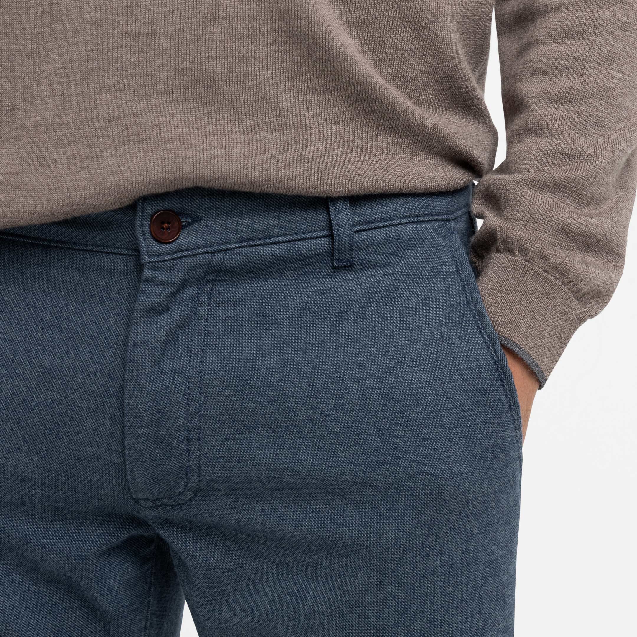 Navy Brushed Twill Chinos - Image 4