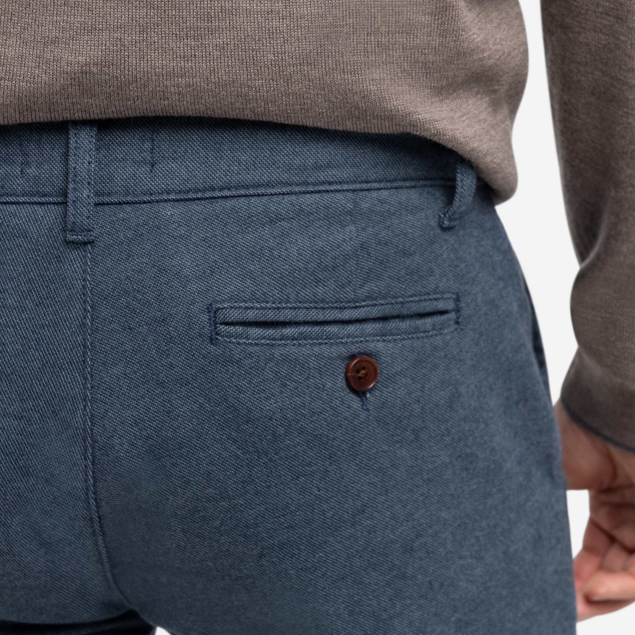 Navy Brushed Twill Chinos - Image 5