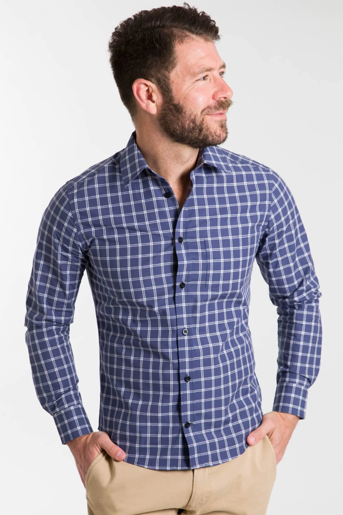 Navy Check Shirt - Image 6