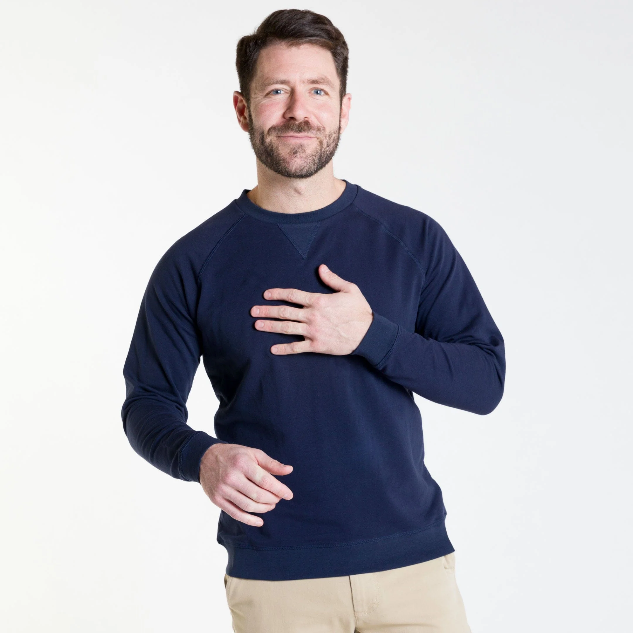 Navy French Terry Sweatshirt - Image 6