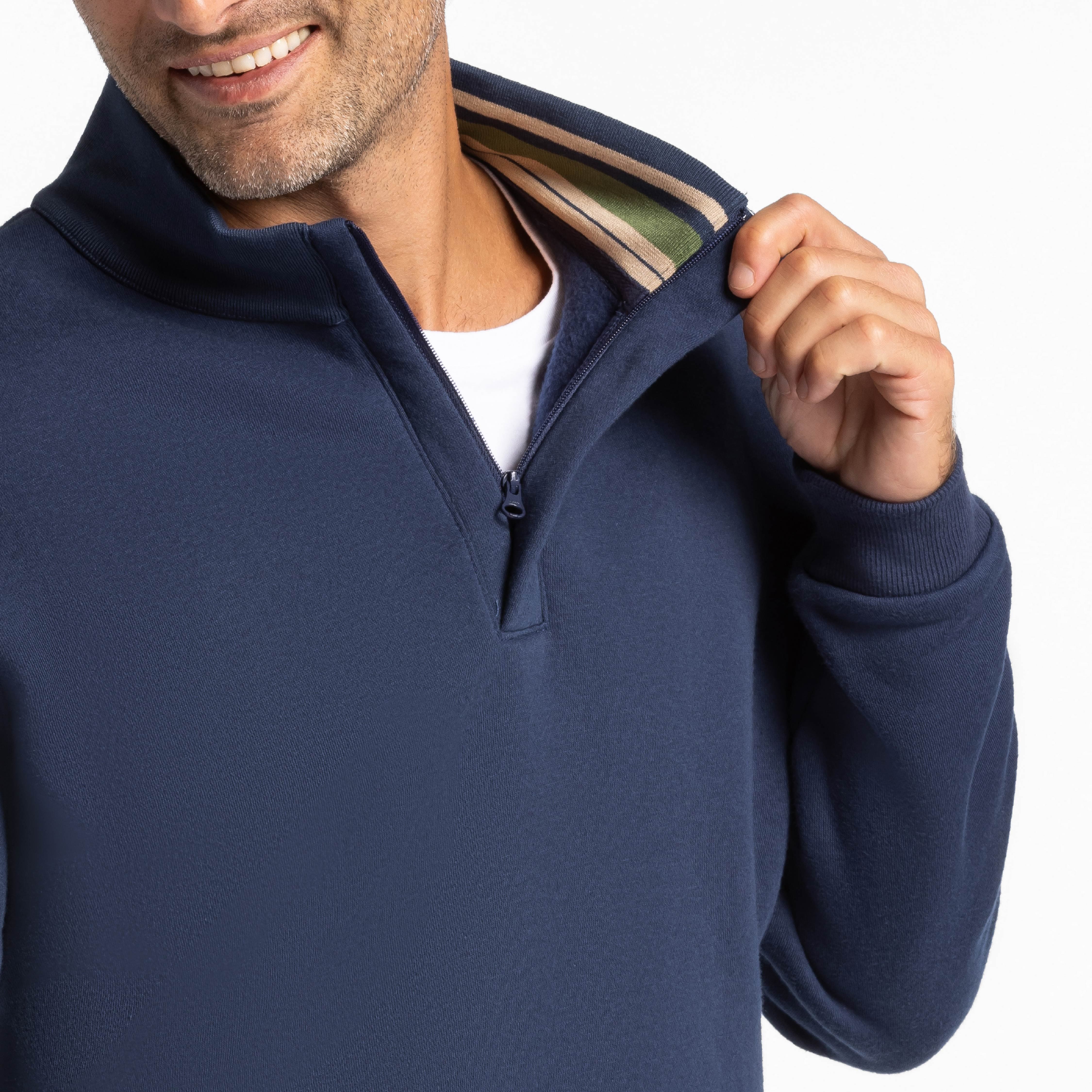 Navy Quarter-Zip Sweatshirt - Image 4