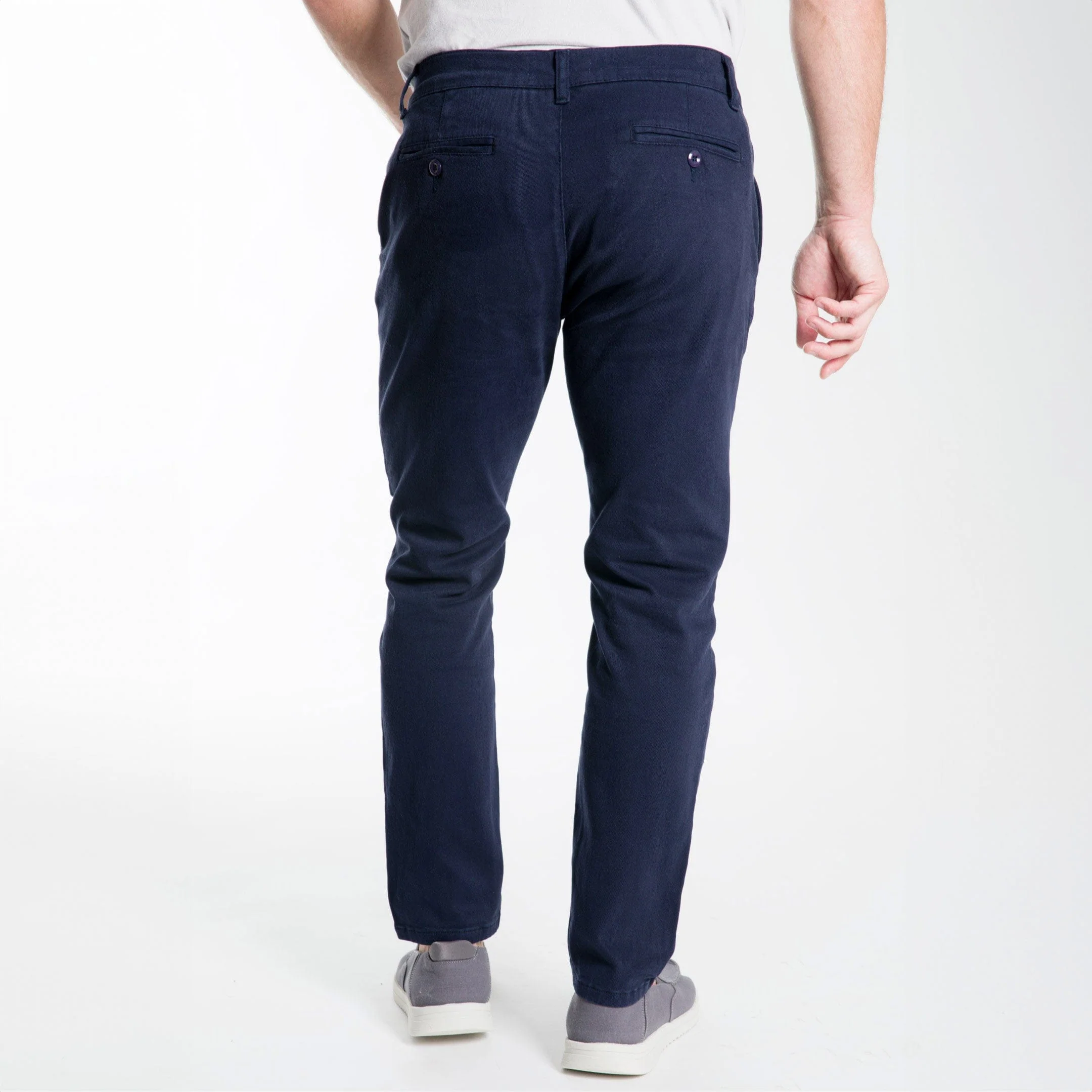 Navy Washed Stretch Chino - Image 3