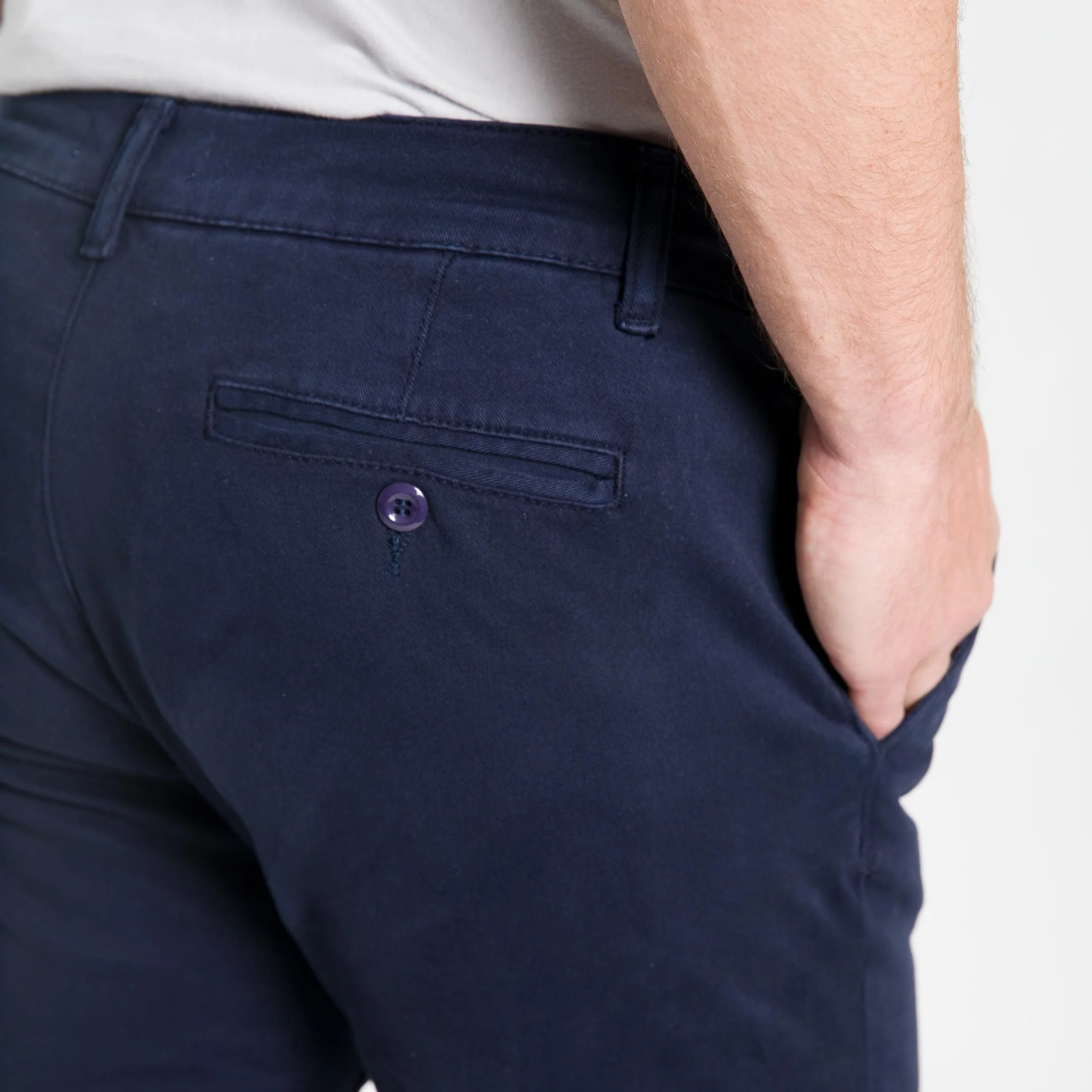 Navy Washed Stretch Chino - Image 4