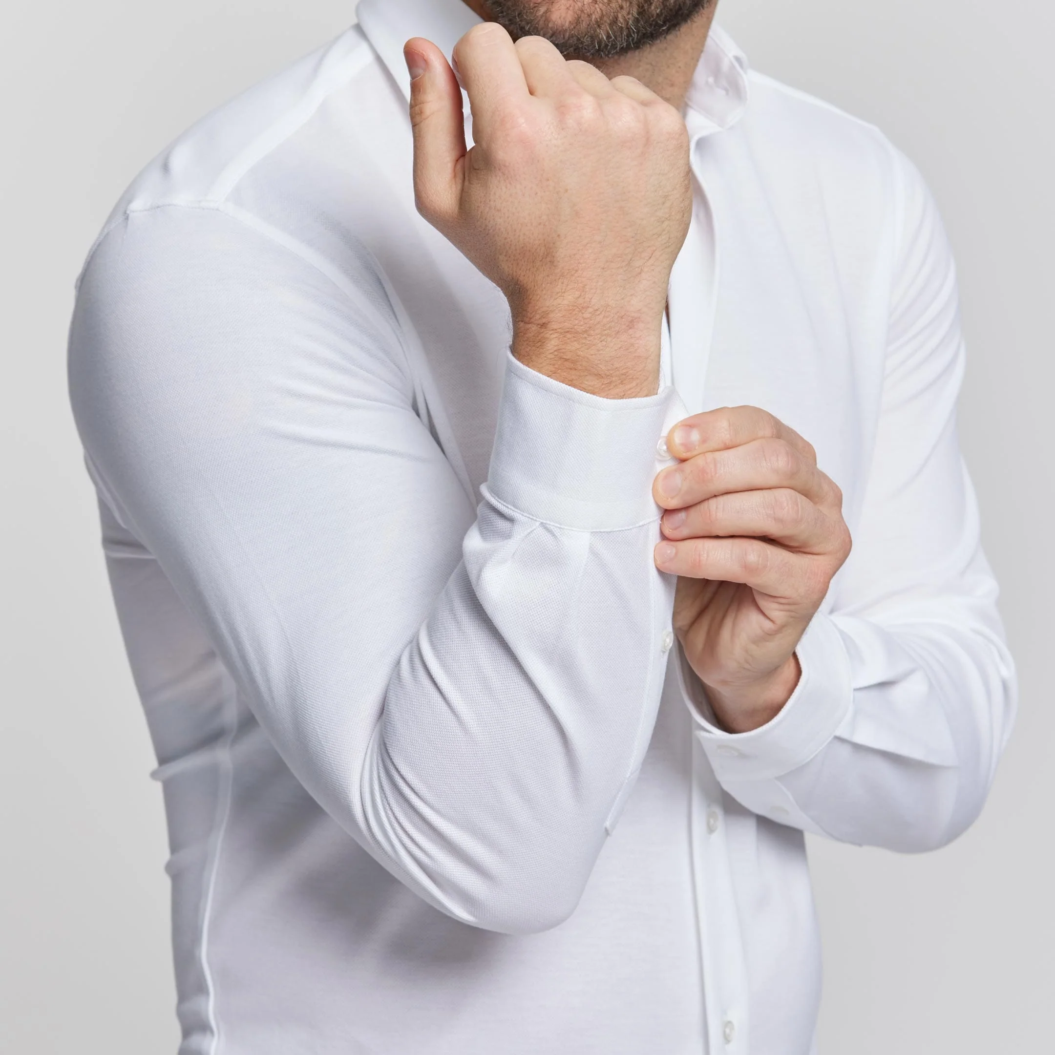 Solid White Natural Performance Stretch Shirt - Image 5