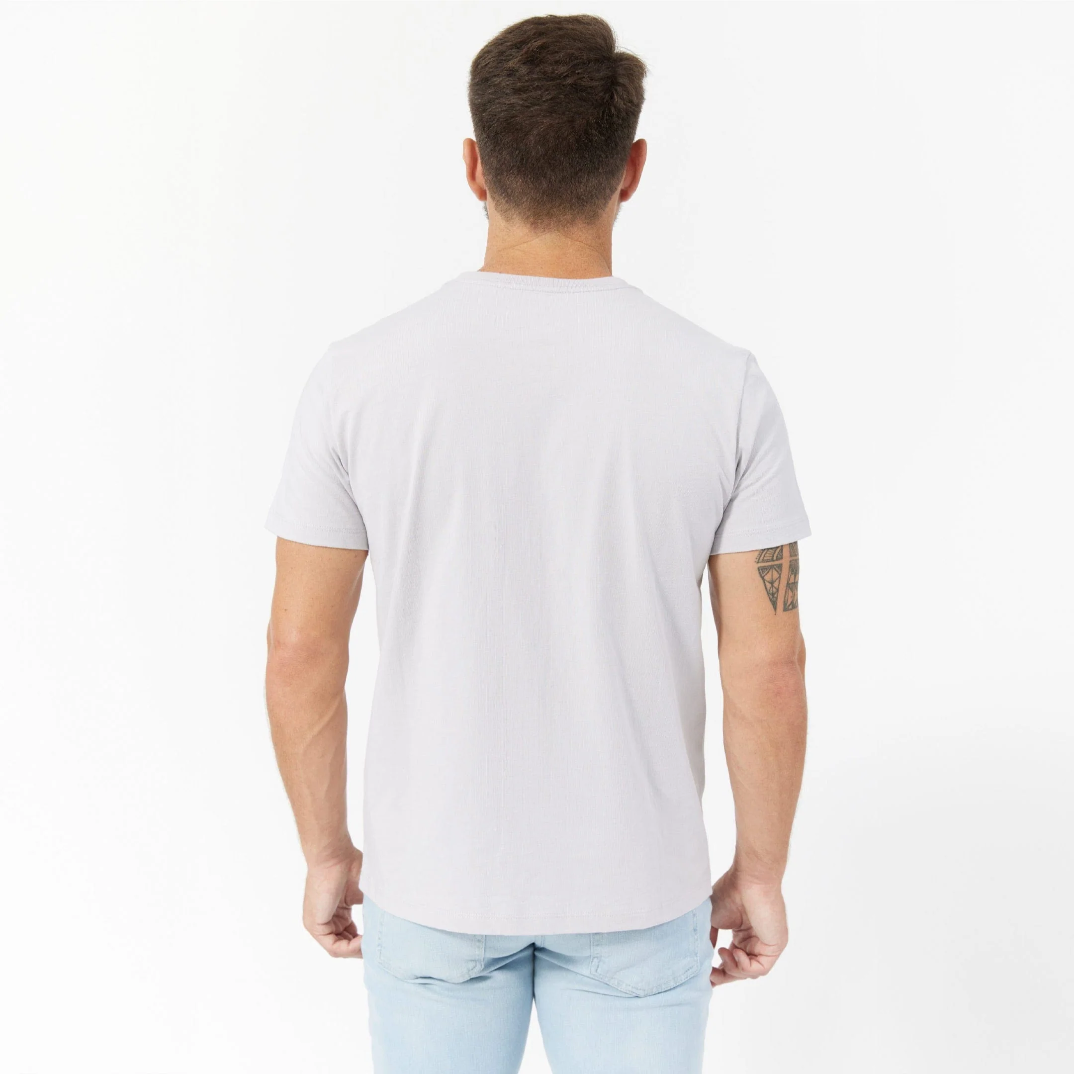 Space Grey Pima Cotton Crew Neck Tee - Image 3