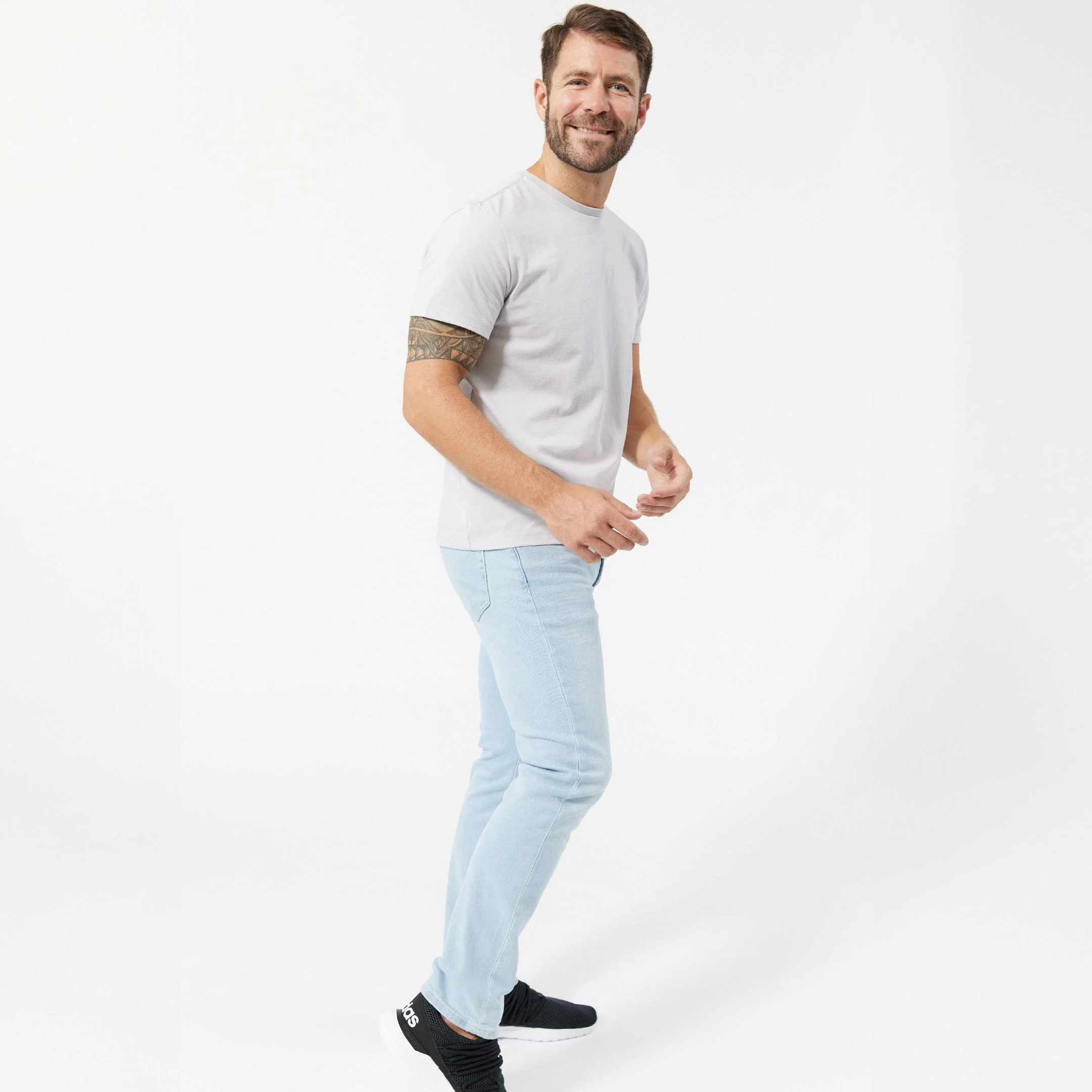 Space Grey Pima Cotton Crew Neck Tee - Image 5