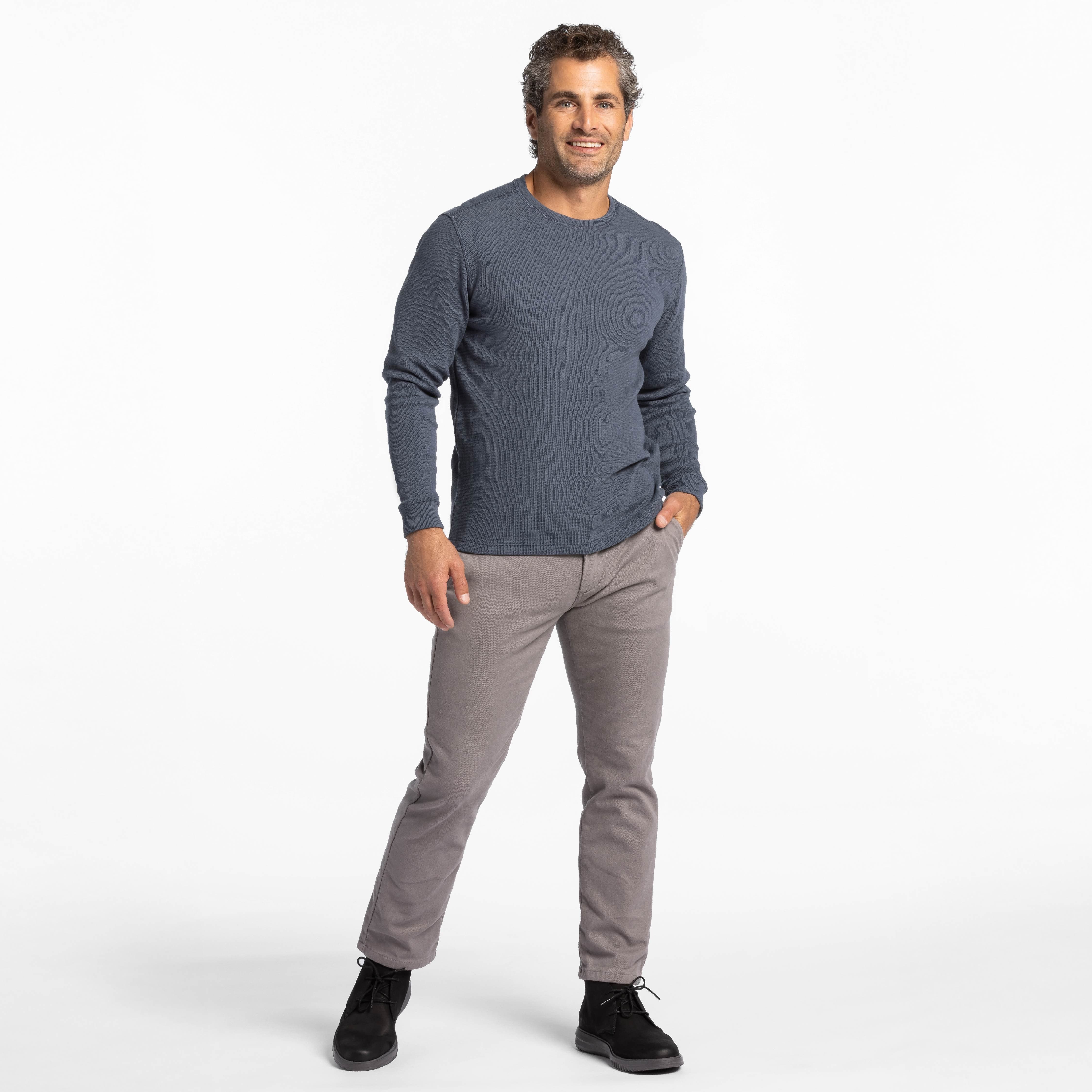 Steel Grey Flannel Lined Chino - Image 6