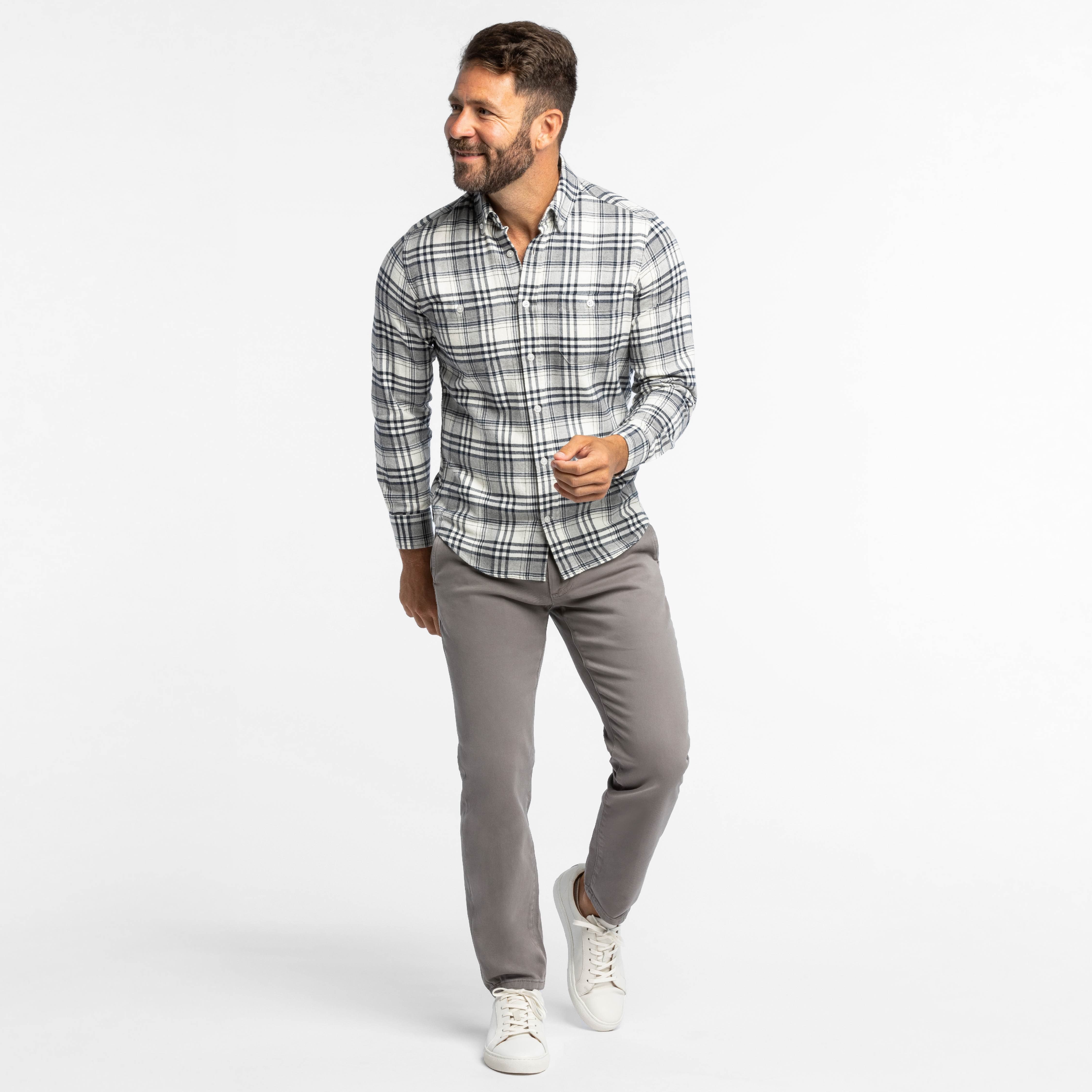 Steel Grey Washed Stretch Chino - Image 6