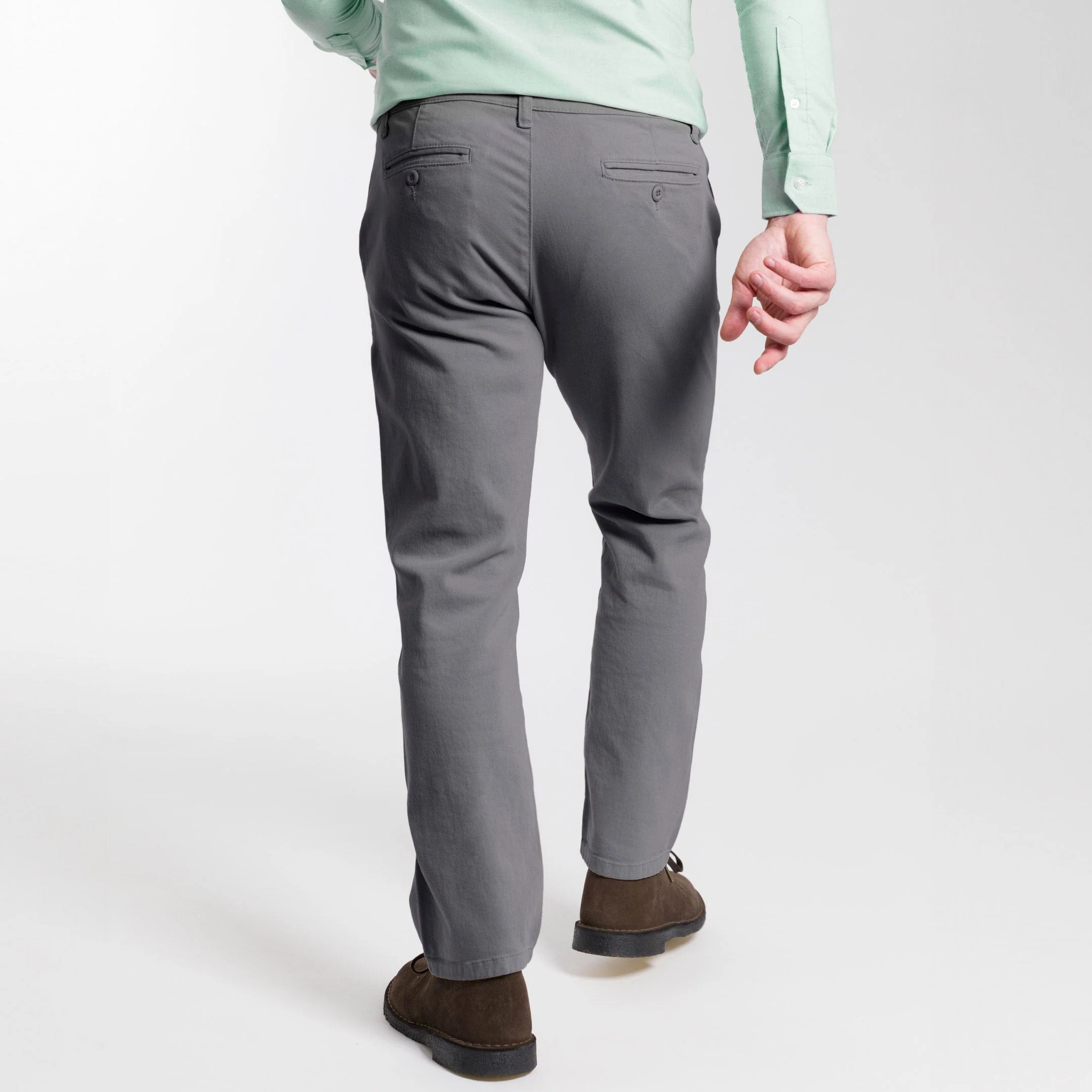 Straight Fit Charcoal Washed Stretch Chino - Image 3
