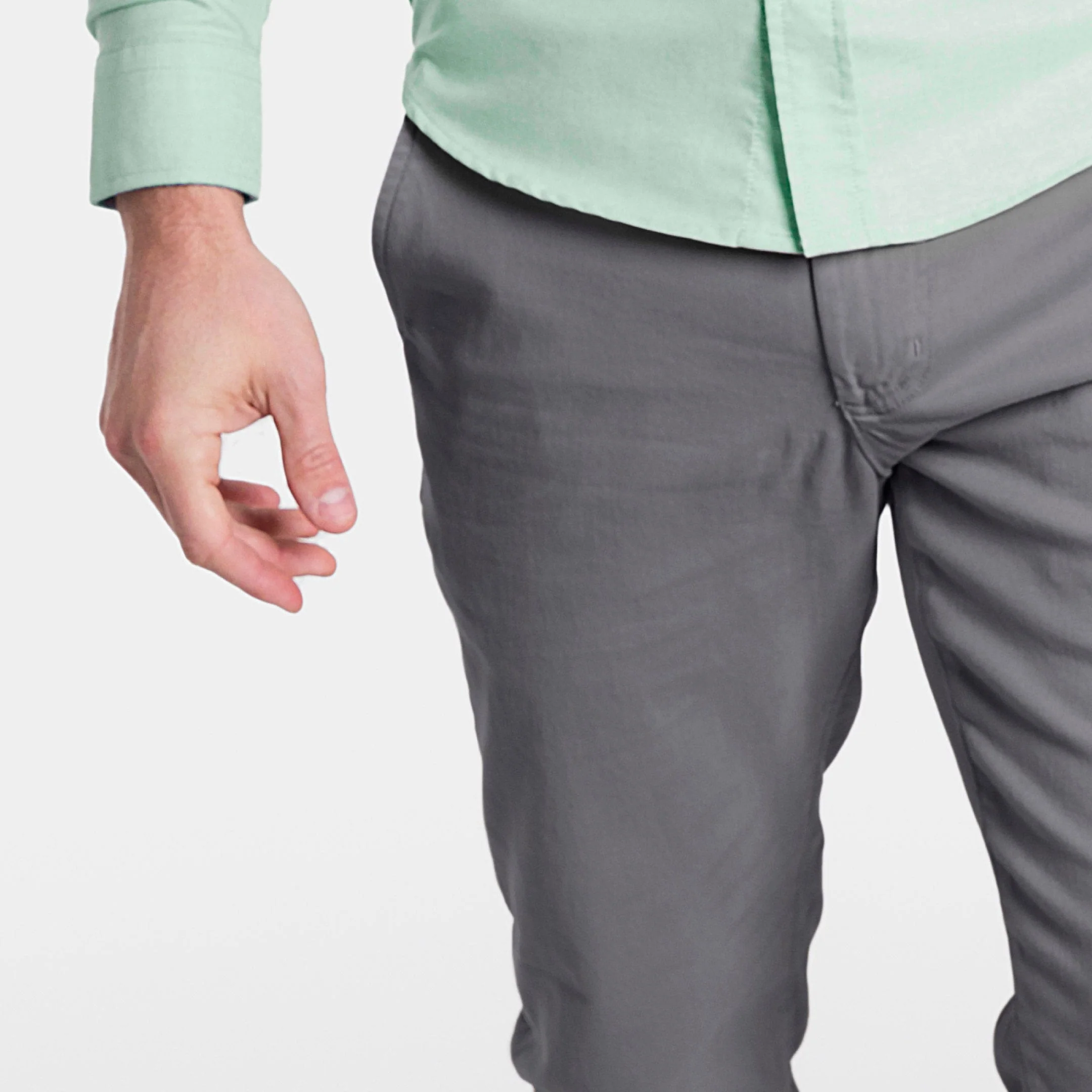 Straight Fit Charcoal Washed Stretch Chino - Image 4