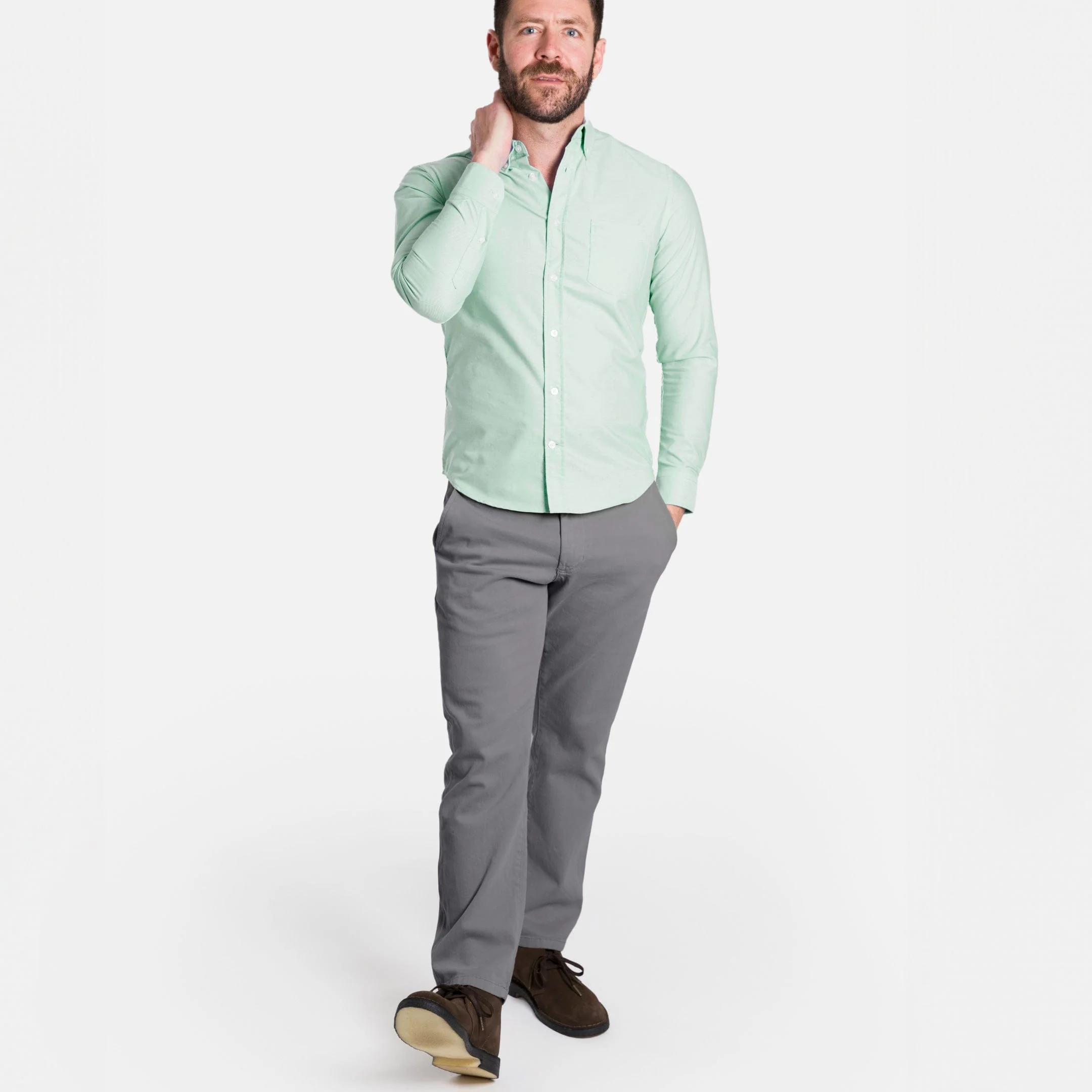 Straight Fit Charcoal Washed Stretch Chino - Image 5