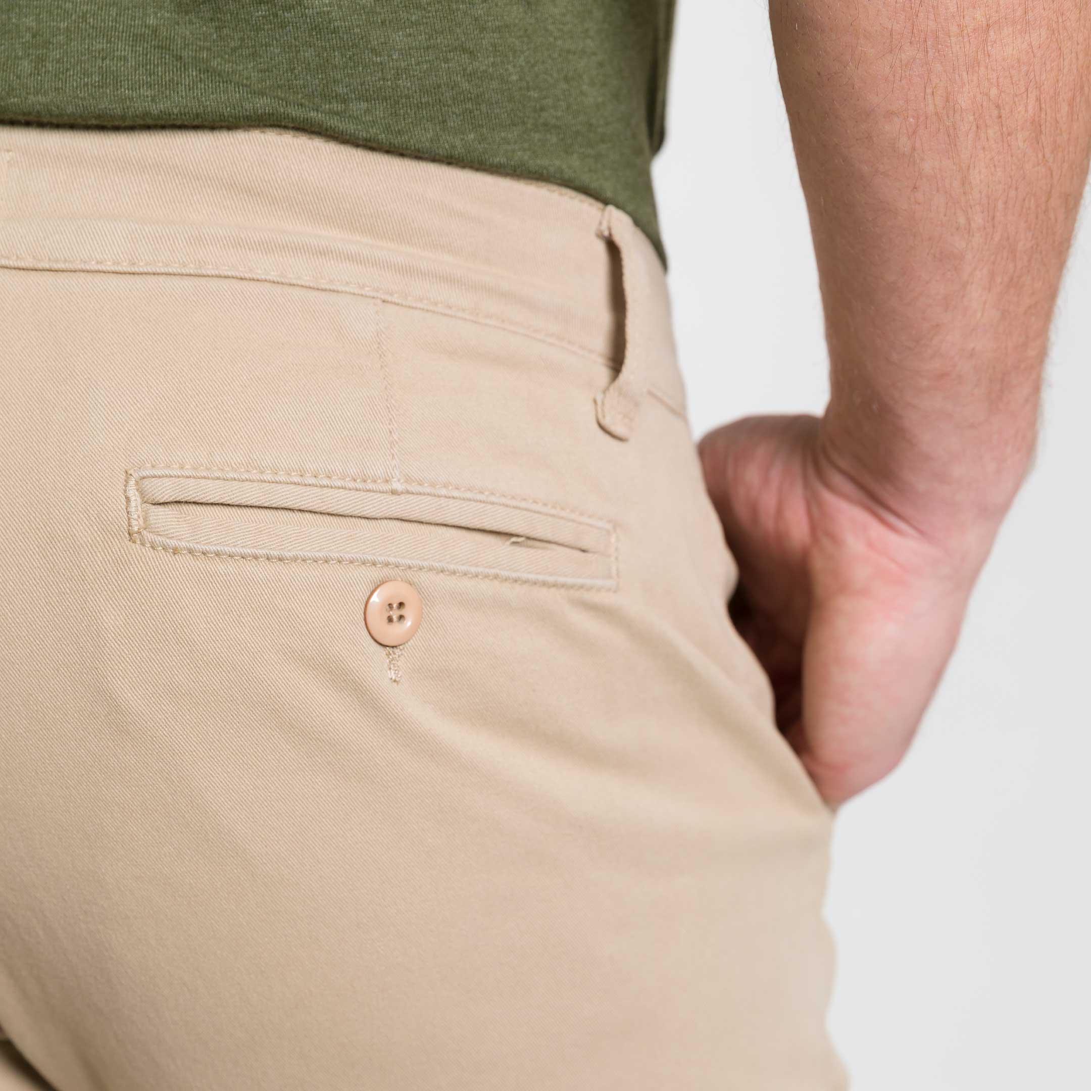 Straight Fit Khaki Washed Stretch Chino - Image 4