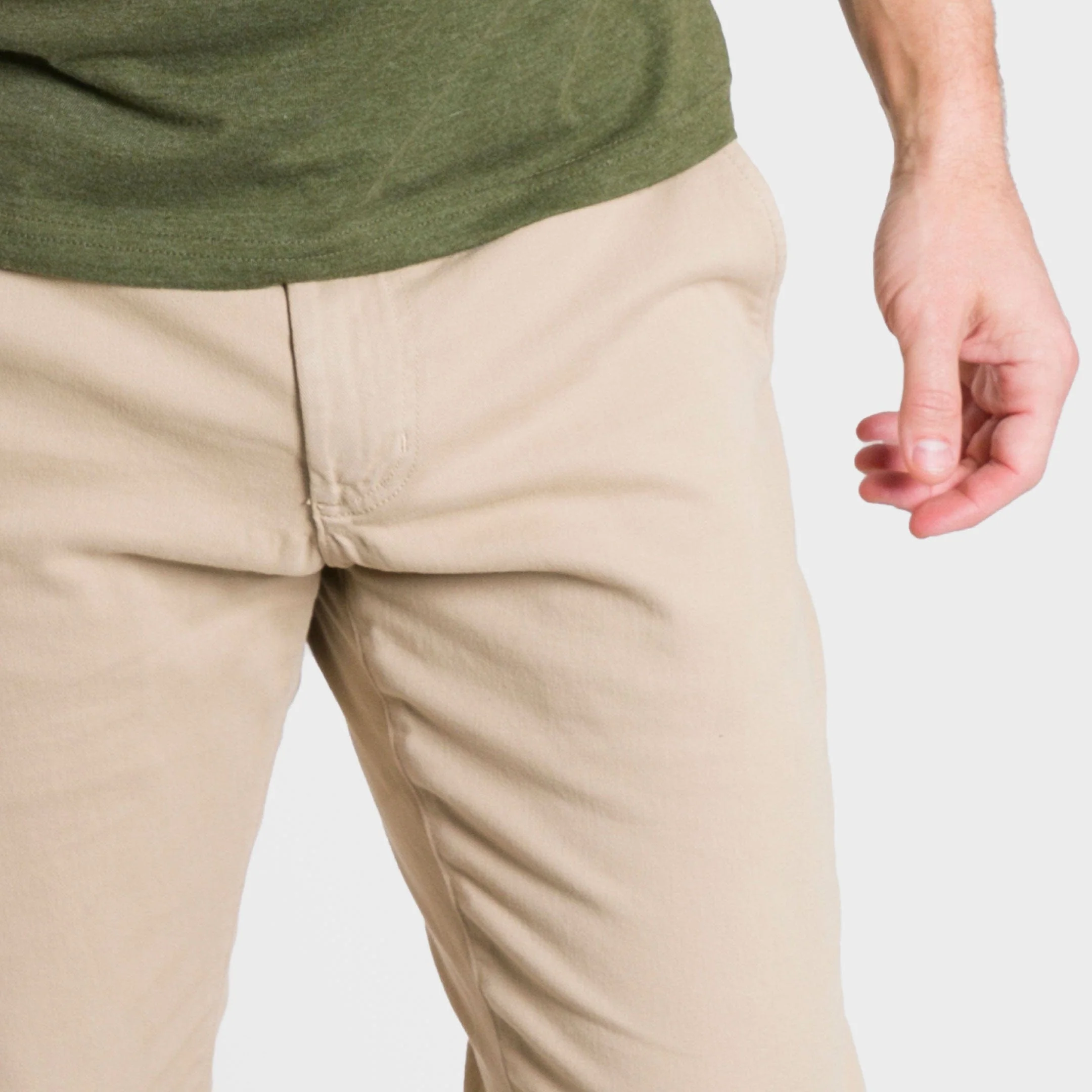 Straight Fit Khaki Washed Stretch Chino - Image 5