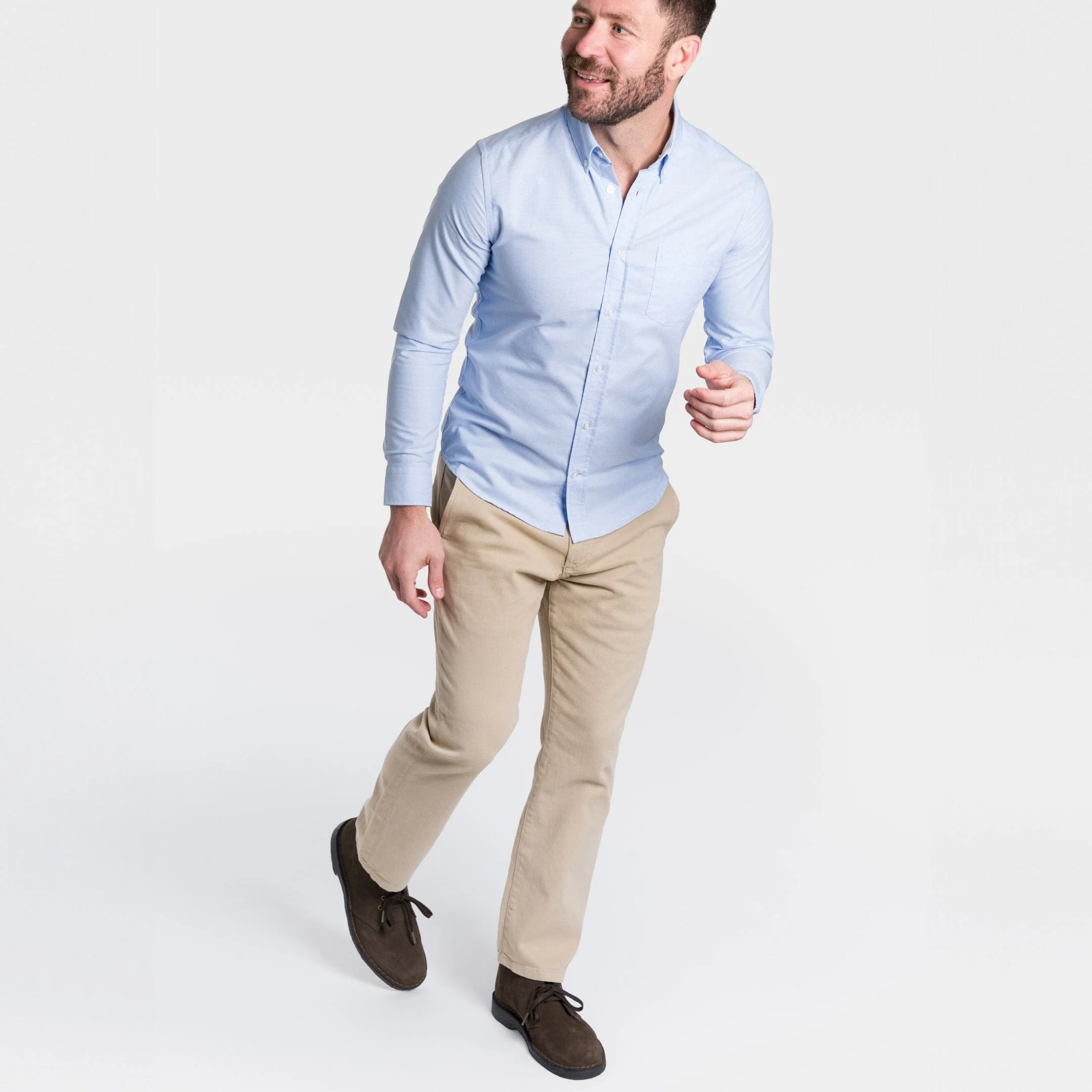 Straight Fit Khaki Washed Stretch Chino - Image 6